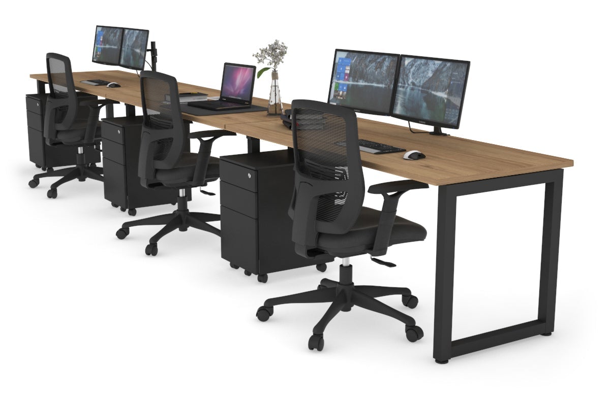 Quadro Loop Legs 3-Person Office Workstation Desk [70.9