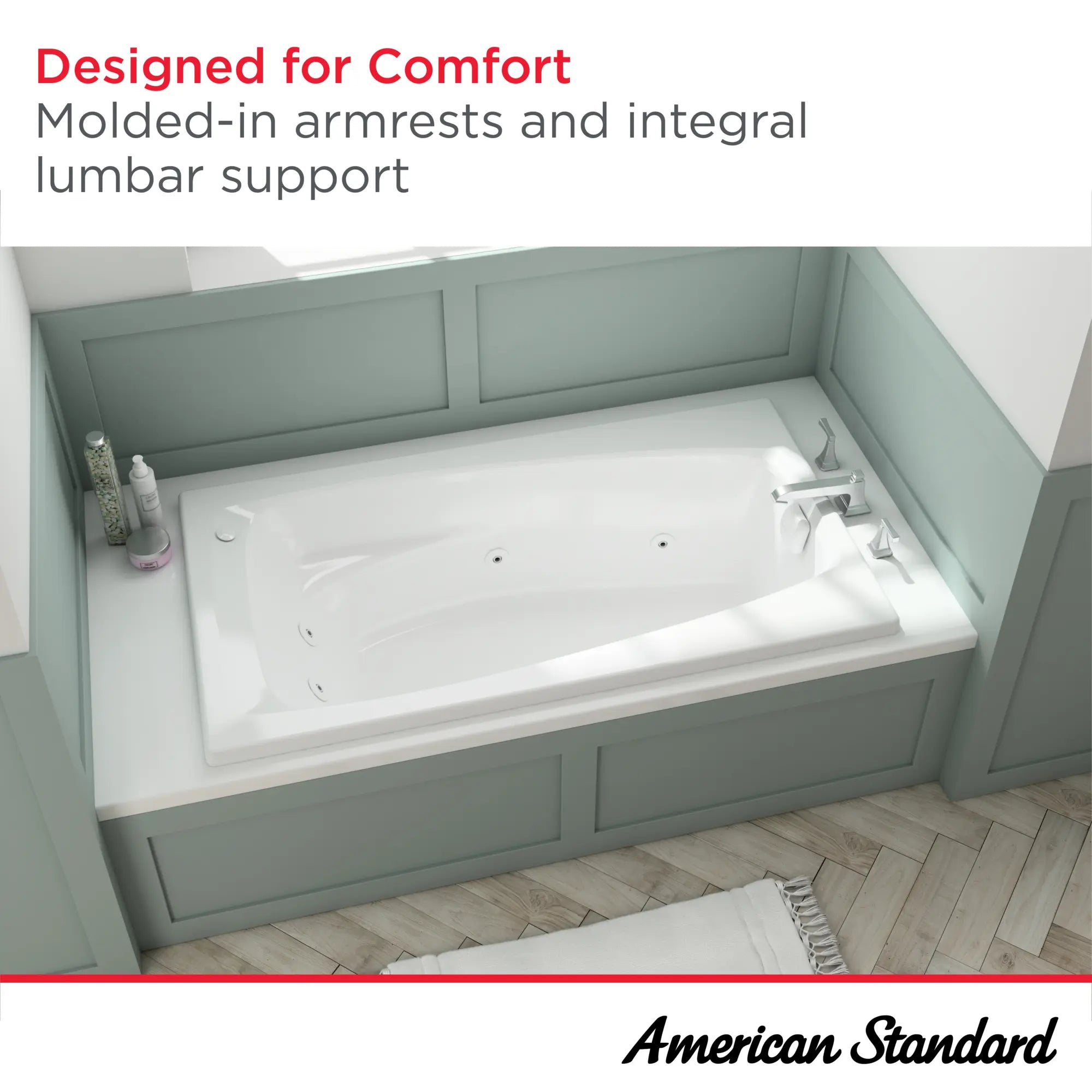 EverClean 60-Inch Acrylic Rectangular Drop-In Whirlpool Bathtub - Spa Luxury for Master Bathroom & Relaxation Retreat
