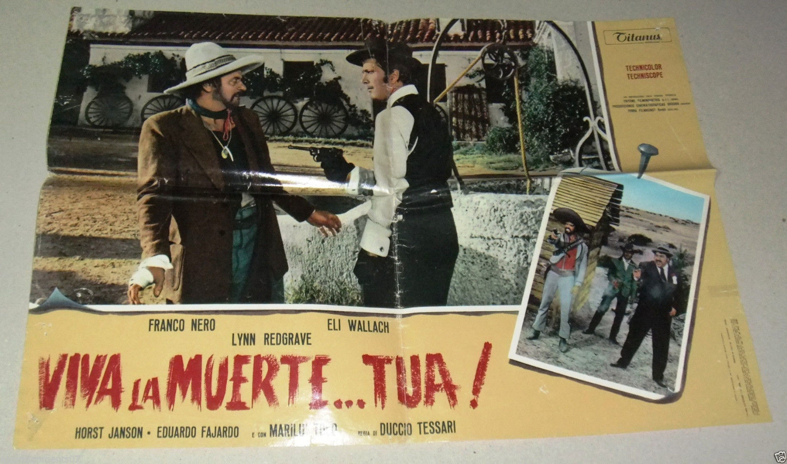 Original Italian Movie Lobby Card (Lot of 10) - VIVA LA MUERTE TUA Starring Franco Nero - 1970s Vintage Cinema Collectible - Perfect for Film Memorabilia Collections & Western Decor