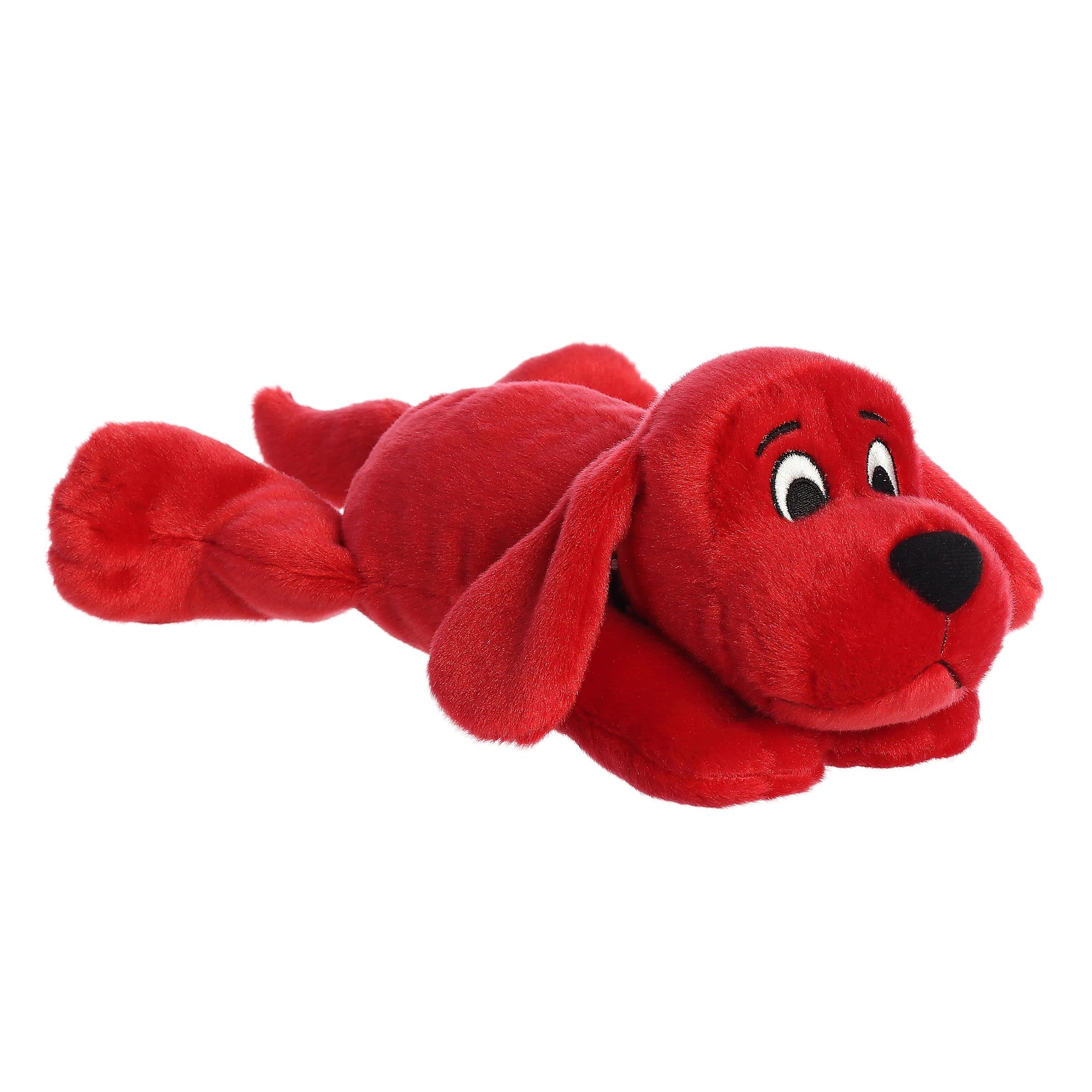 Aurora Playful Clifford Laying Plush Stuffed Animal - 11 Inch Red Dog Toy for Kids, Nostalgic Childhood Companion - Perfect for Cuddling, Gifts, and Bedtime Comfort