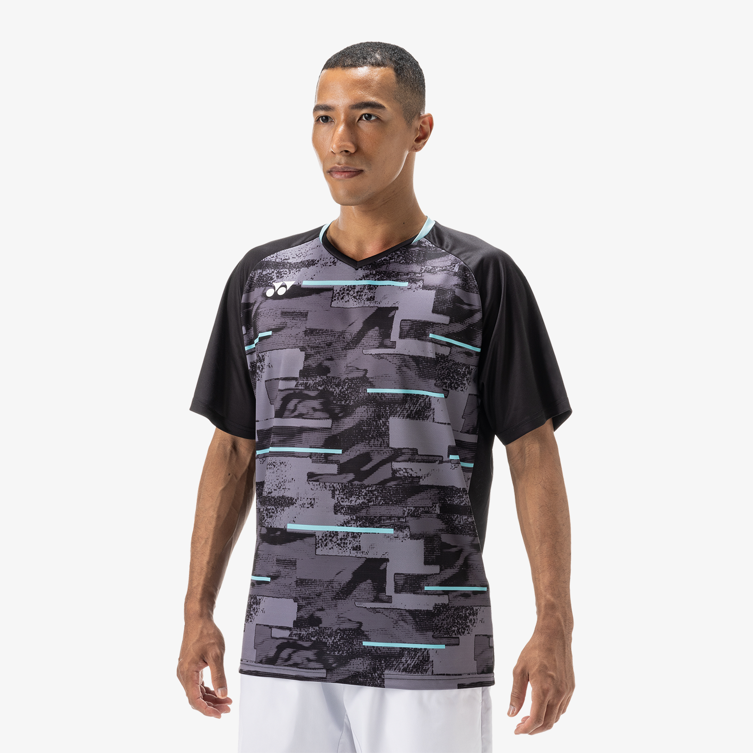 Yonex YM0034 Men's Crew Neck T-Shirt - Black | Breathable & Comfortable Athletic Shirt for Tennis, Running & Gym Workouts