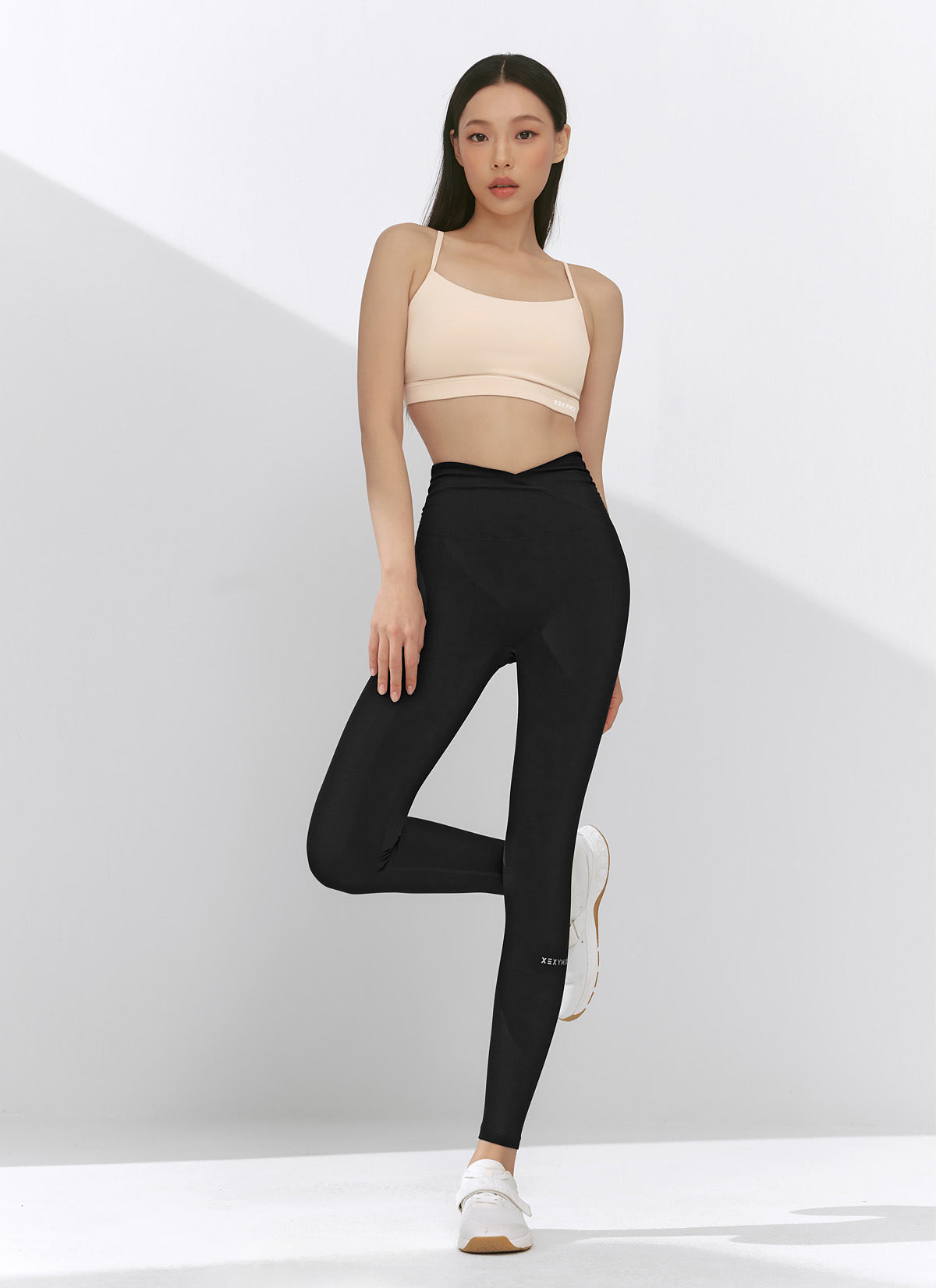 Black Label Power Rise Shirring Leggings for Women - High Waist Tummy Control Yoga Pants - Workout, Running, Lounge & Everyday Wear
