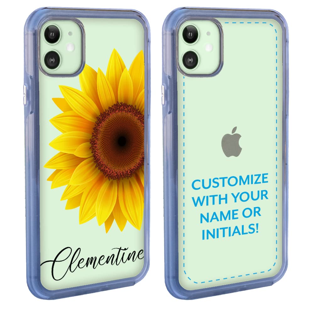 Guard Dog Case Compatible with iPhone 12/12 Pro - Clear Protective Bumper with Custom Big Beautiful Sunflower Design - Perfect for Outdoor Activities, Travel & Everyday Use