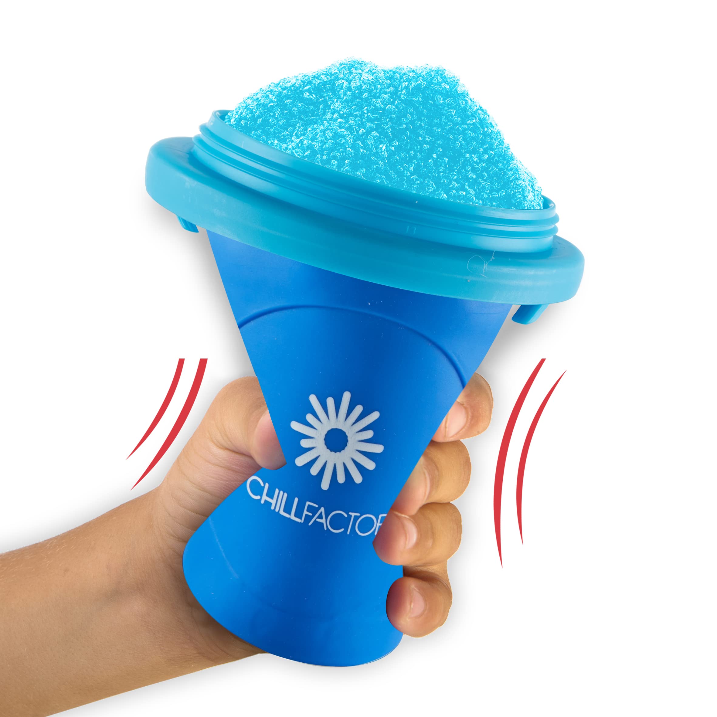 Cra-Z-Art ChillFactor Original Slushie Maker - DIY Magic Slushy Maker for Kids & Adults, Super Quick Smoothie Squeeze Cup for Milkshakes, Juices, and Frozen Drinks - Double Layer Insulated Cup with Lid & Spoon (Blue) - Perfect for Summer Parties, BBQs, and Family Fun
