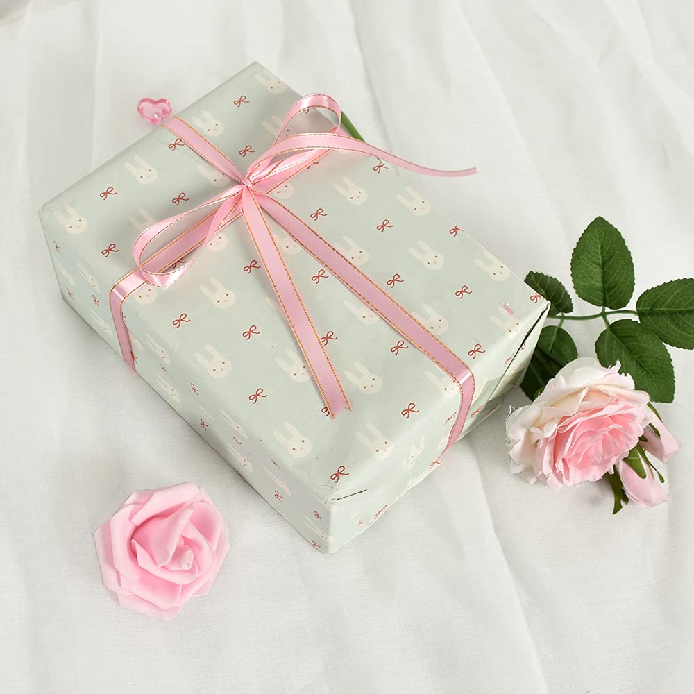 TONIFUL 3/8 Inch x 25 Yards Thin Pink and Gold Satin Ribbon with Gold Edges - Premium Fabric Ribbon for Gift Wrapping, Wedding Decorations, Birthday Cakes, Floral Crafts, Bow Making, Valentine's Day Bouquets, DIY Projects and Party Supplies