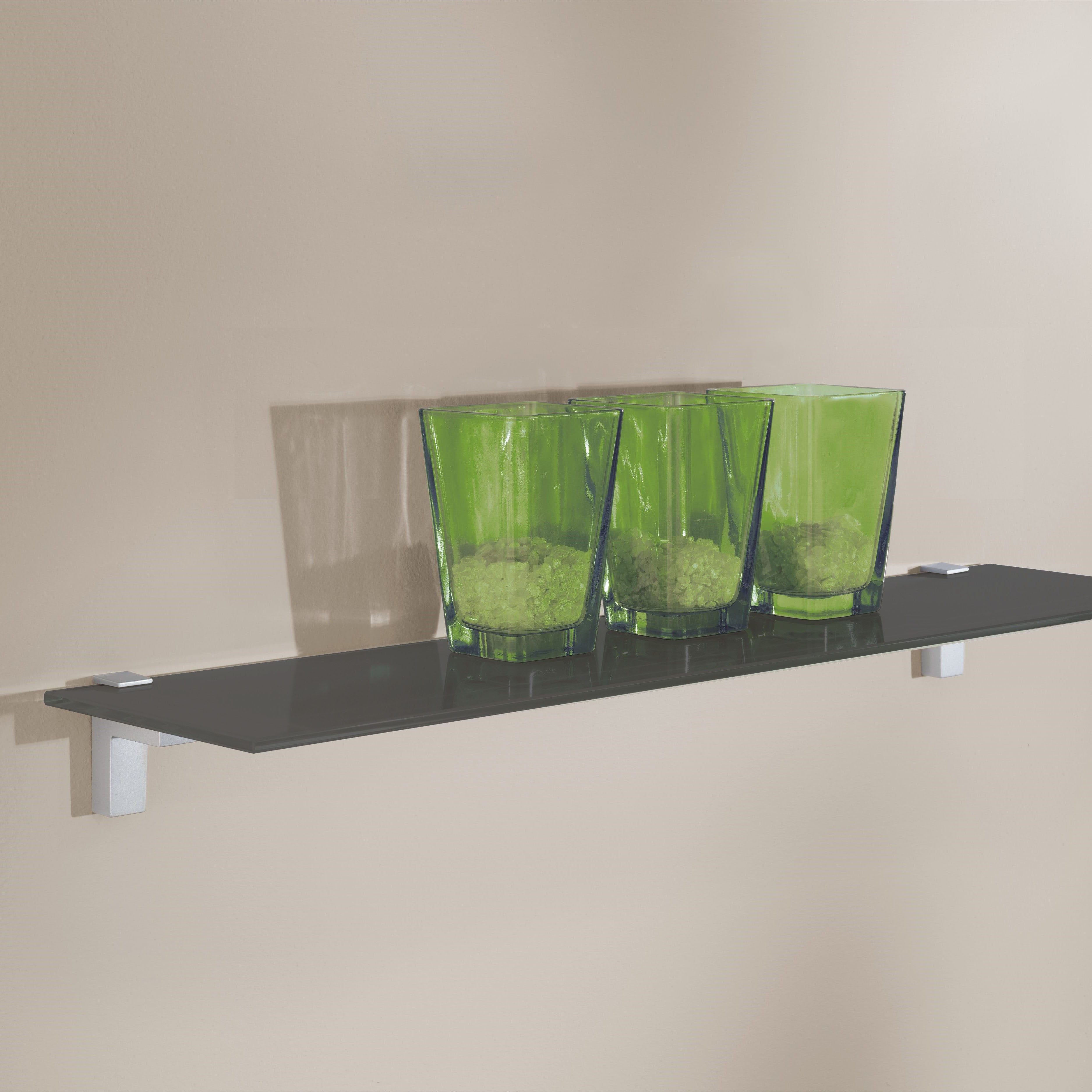 Glassline Square Shelf Board - Sturdy and Stylish Floating Shelves for Home & Office Organization - Perfect for Displaying Books, Decor, and Essentials in Living Room, Bedroom, or Kitchen