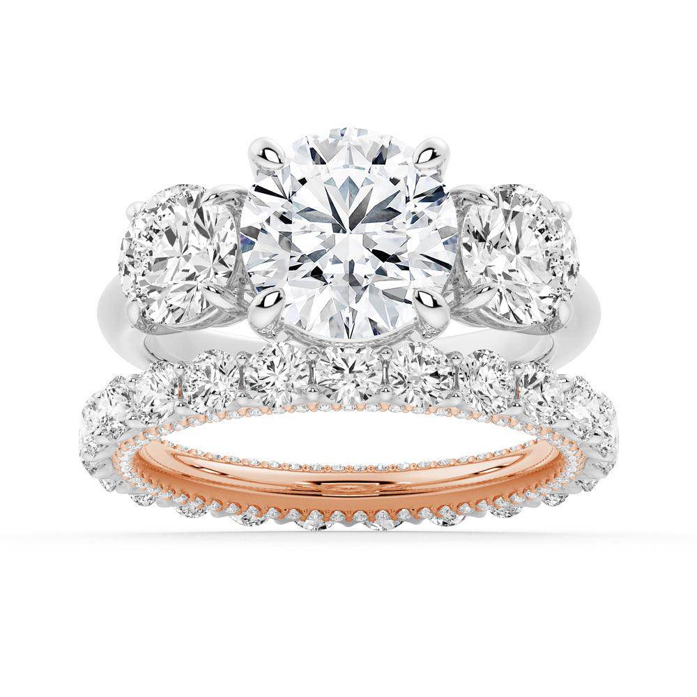 Exquisite Round Cut Three Stone Moissanite Engagement Ring for Women - Perfect for Proposals, Anniversaries & Special Occasions
