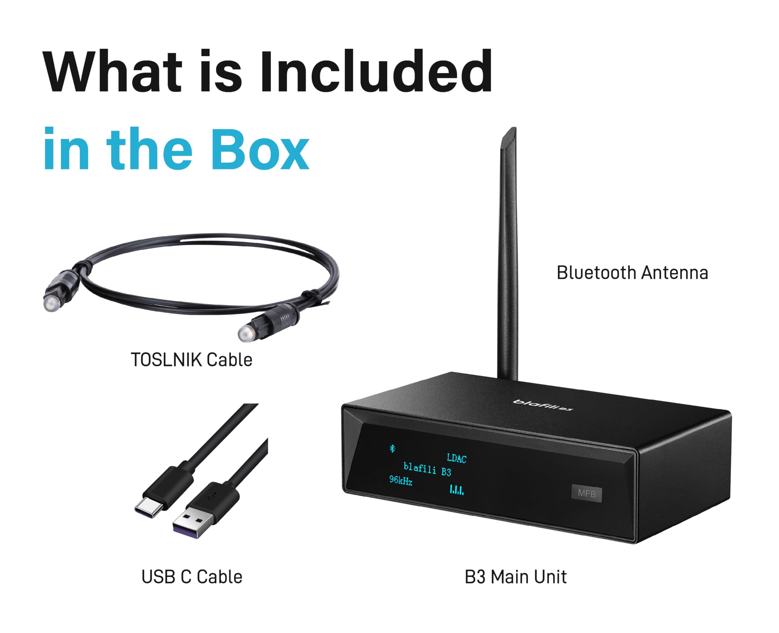 B3 Professional XLR Bluetooth 5.1 Music Receiver with LDAC & aptX HD - High Fidelity ESS DAC Audio Streamer with RCA, Optical & Coaxial Outputs for DJ Equipment, PA Systems & Home Theater Setups - Perfect for Live Performances, Studio Recording & Wireless Audio Streaming