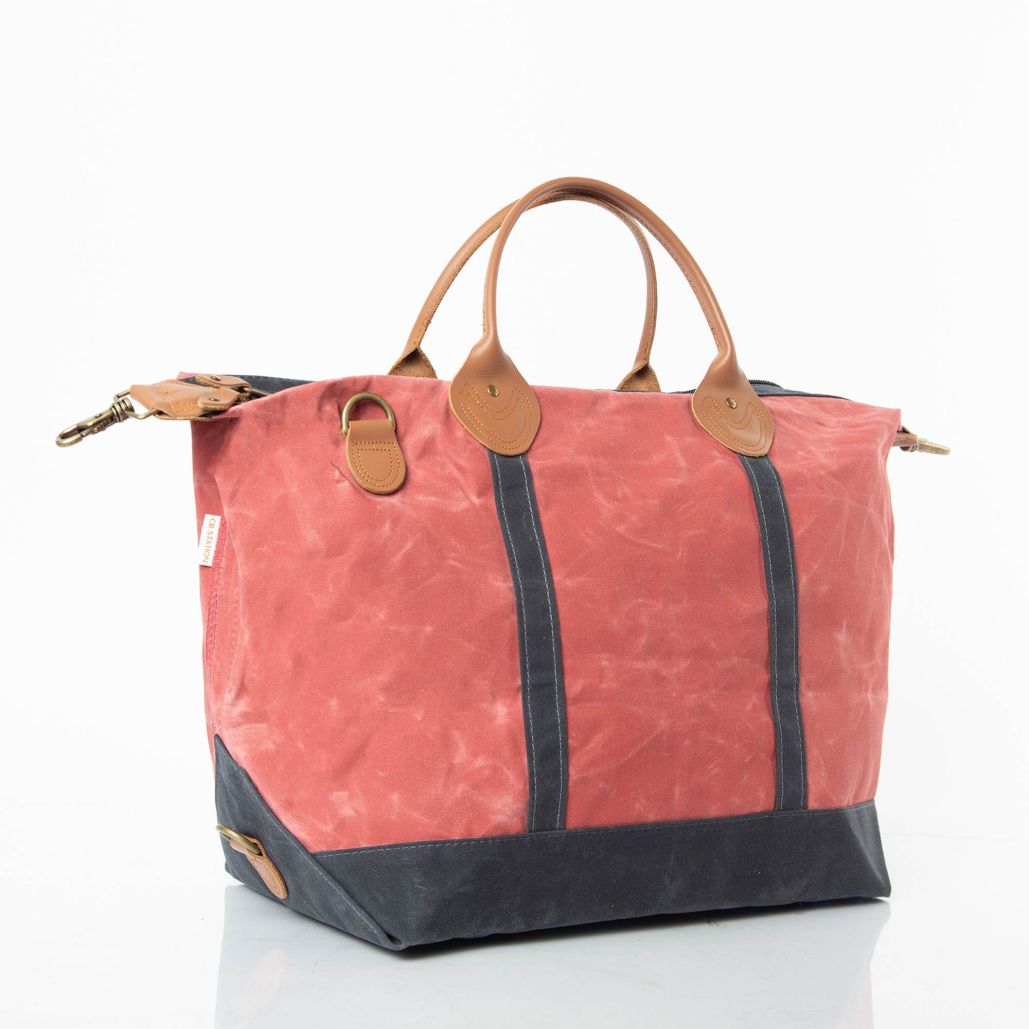 Premium Waxed Canvas Weekender Bag for Men & Women - Durable Travel Duffel with Leather Straps - Perfect for Weekend Getaways, Gym, and Business Trips