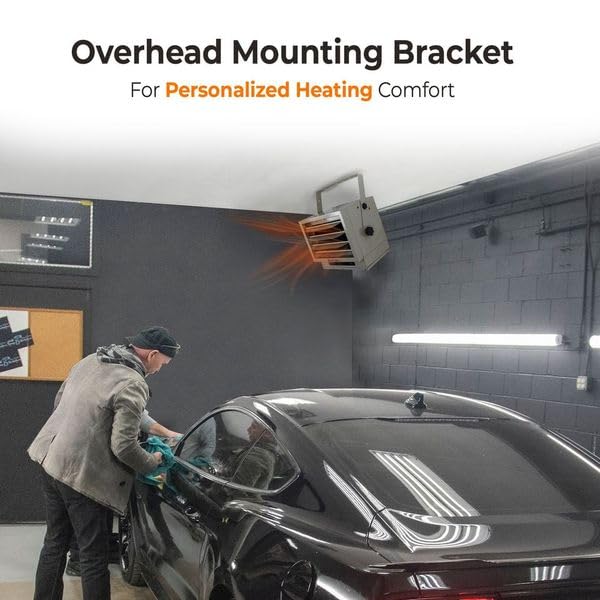 5000W Ceiling Mounted Garage Heater with 3 Heat Settings - 240V Electric Shop Heater for Indoor Use - Overheat Protection & ETL Certified (Grey) - Perfect for Workshops, Garages & Basements