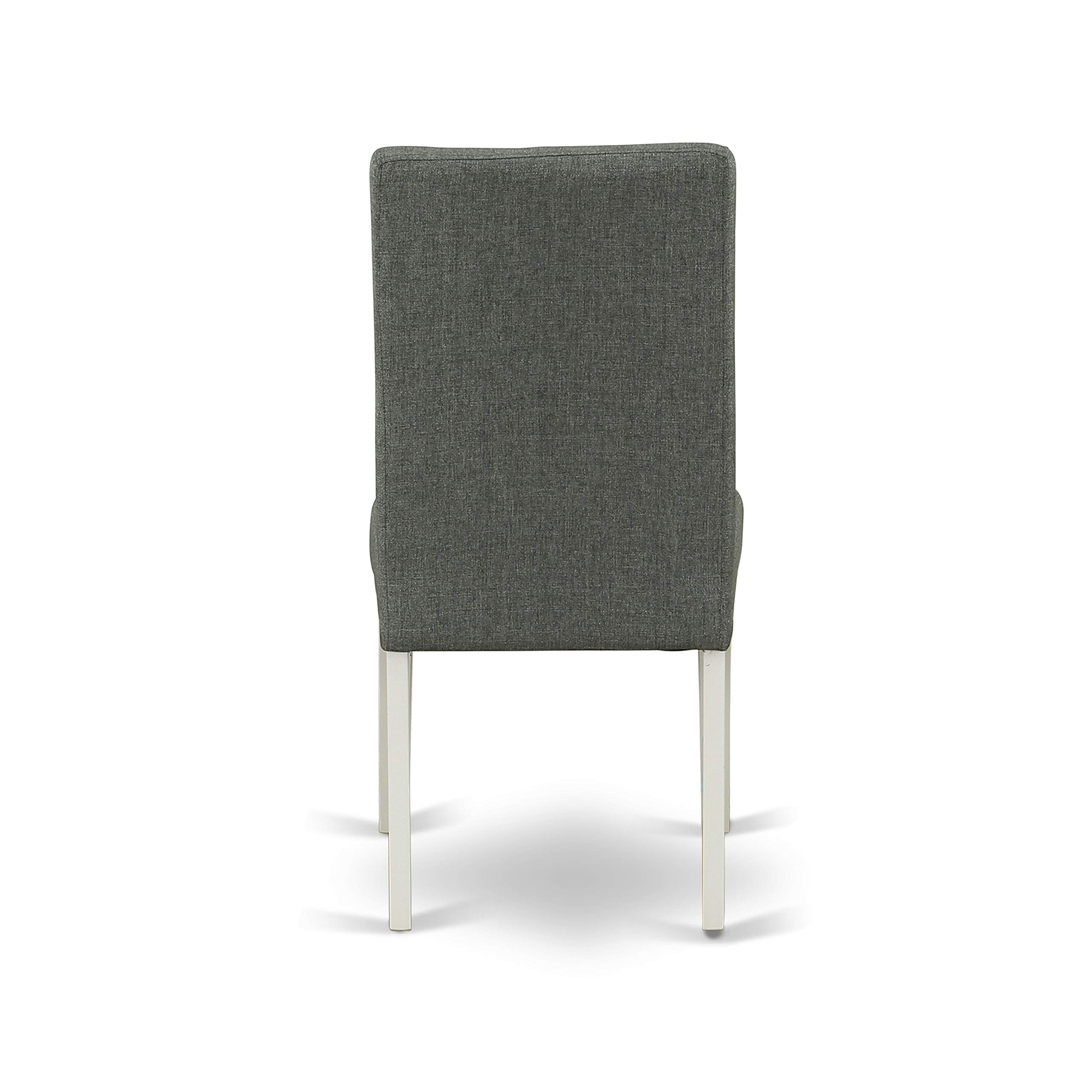 East West Furniture 3-Piece Dinette Set for Small Spaces - Rectangle Drop-Leaf Dining Table & 2 Gray Linen Fabric Parson Chairs, 30x48 Inch, Linen White | Compact Kitchen Dining Solution for Apartments, Breakfast Nooks & Cozy Homes