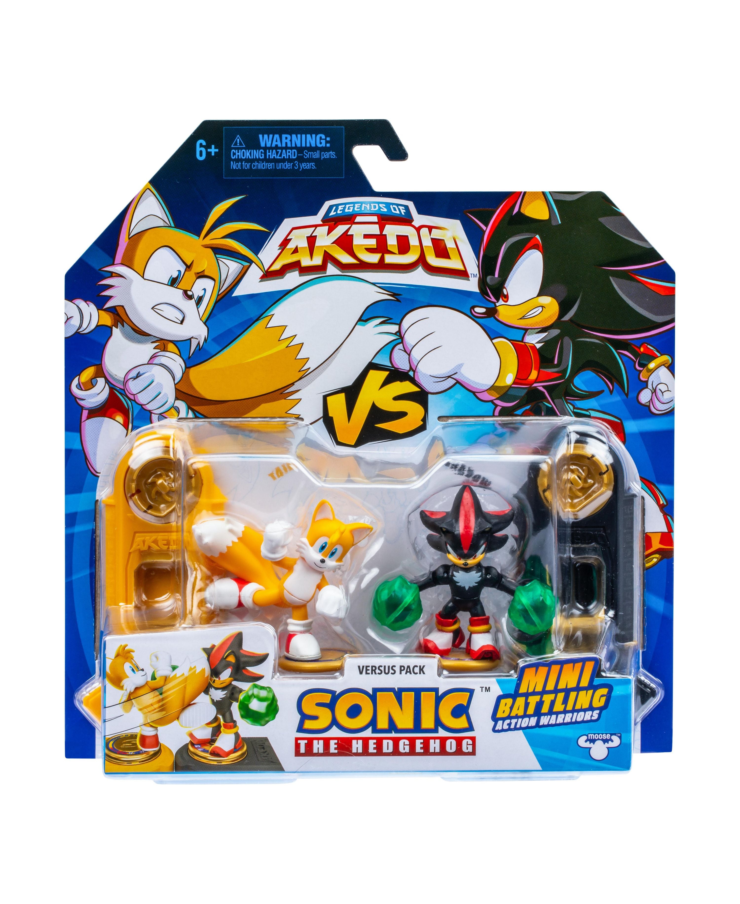 Akedo Sonic the Hedgehog Action Figures - Tails vs Shadow Speed Strike Battle Set | Collectible Toys for Kids & Fans | Perfect for Playtime, Display & Gifts