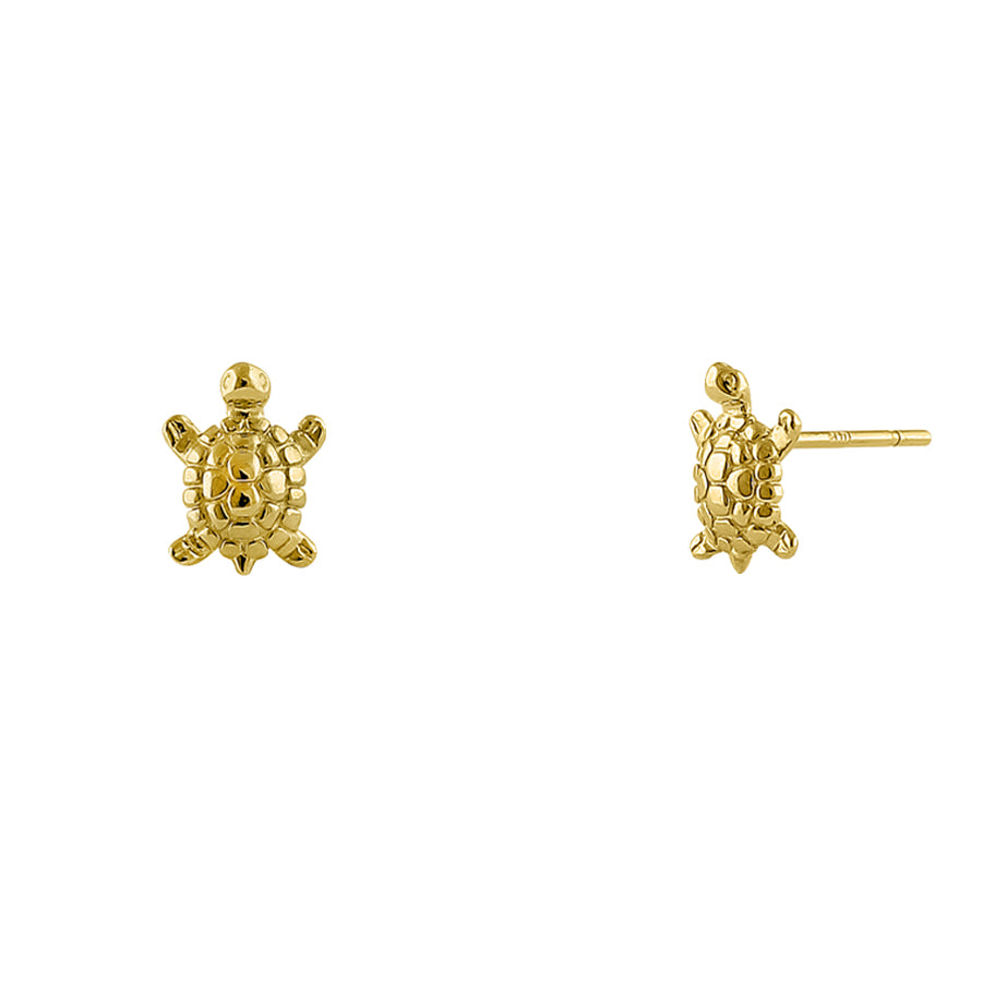 14K Yellow Gold Turtle Stud Earrings - Dainty & Elegant Jewelry for Women - Perfect for Everyday Wear, Gifts & Special Occasions