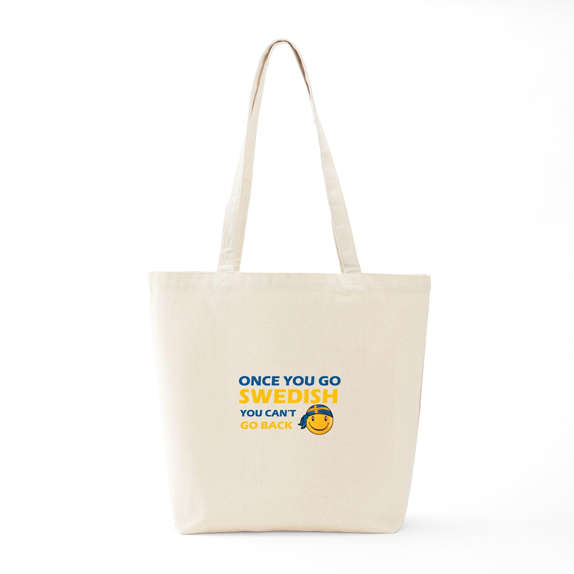 Funny Swedish Flag Designs Tote Bag - Natural Canvas Reusable Shopping Bag for Groceries, Beach & Everyday Use | Eco-Friendly & Durable