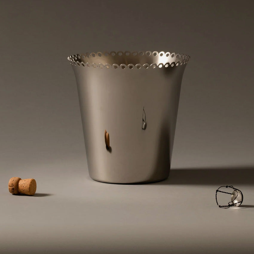 Alessi Edges Ice Bucket - Stainless Steel Wine Chiller with Modern Design - Perfect for Parties, Weddings & Home Bar Accessories