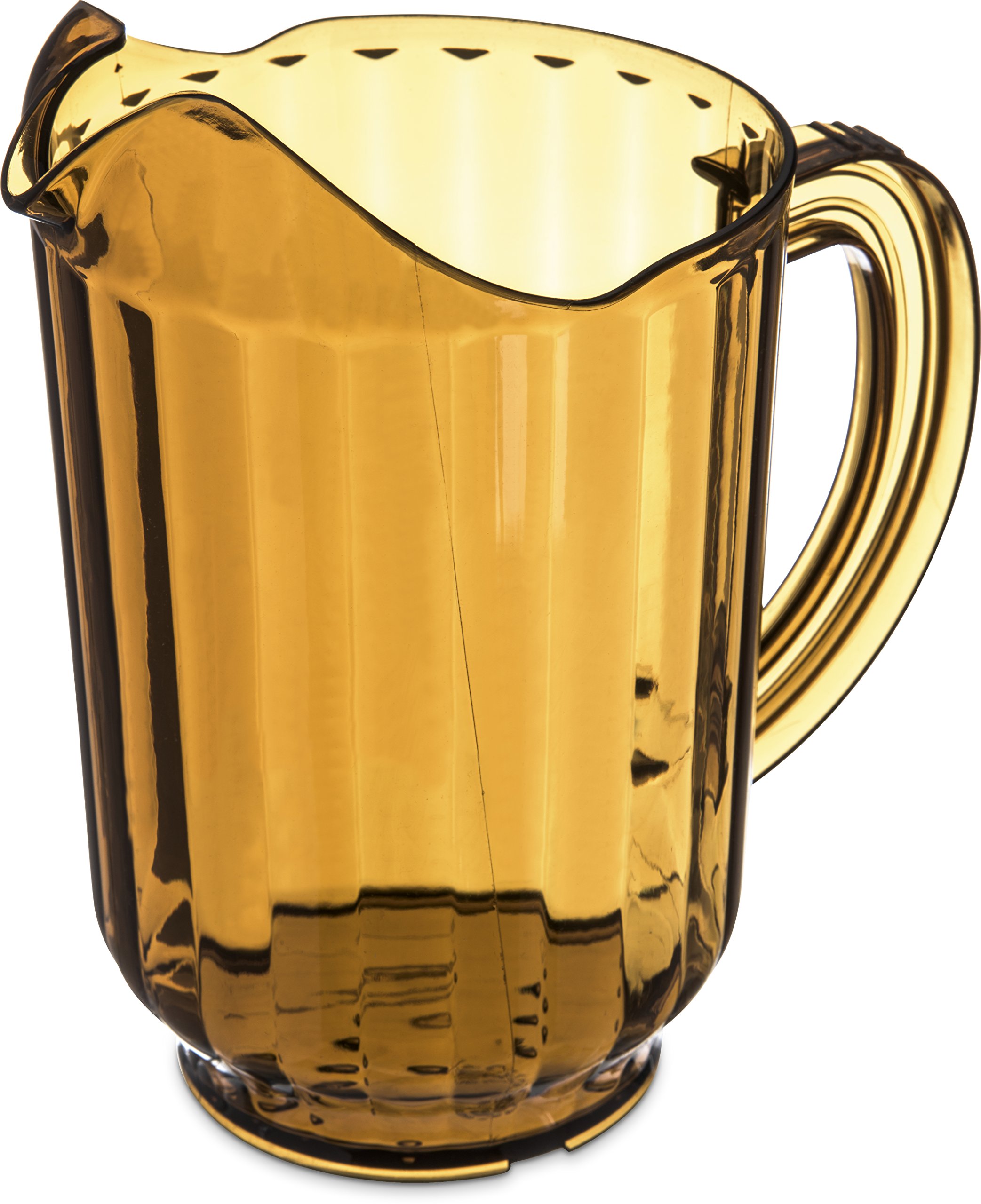 Carlisle 60oz Clear Plastic Pitcher - BPA-Free Amber Tall Pitcher for Restaurants, Catering & Commercial Kitchens - Durable 6-Pack Pitchers for Iced Tea, Lemonade, Juice & Beverage Service