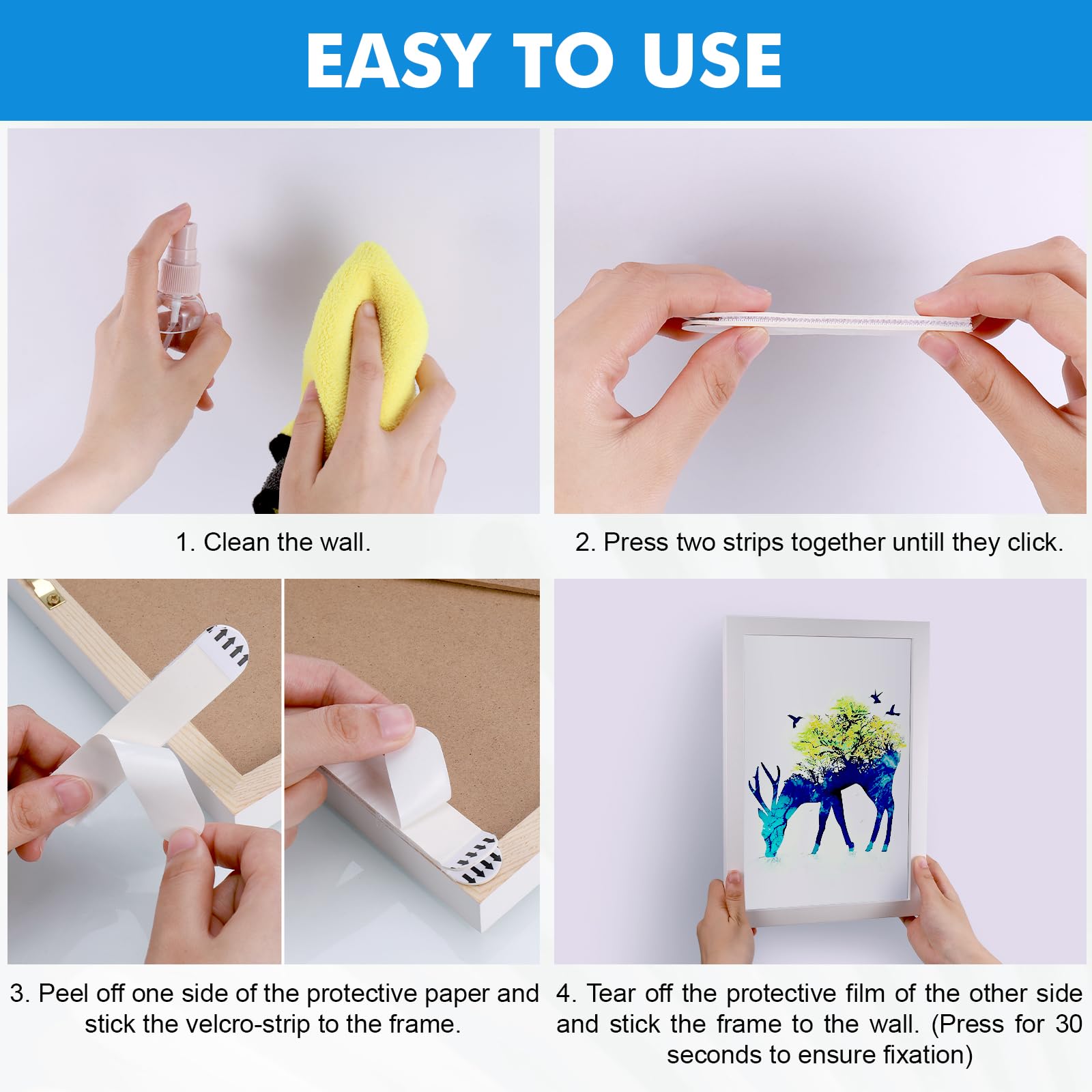 Yimomoyi 36-Pairs Heavy Duty Picture Hanging Strips for Frames & Photos - Wall Decor Solution