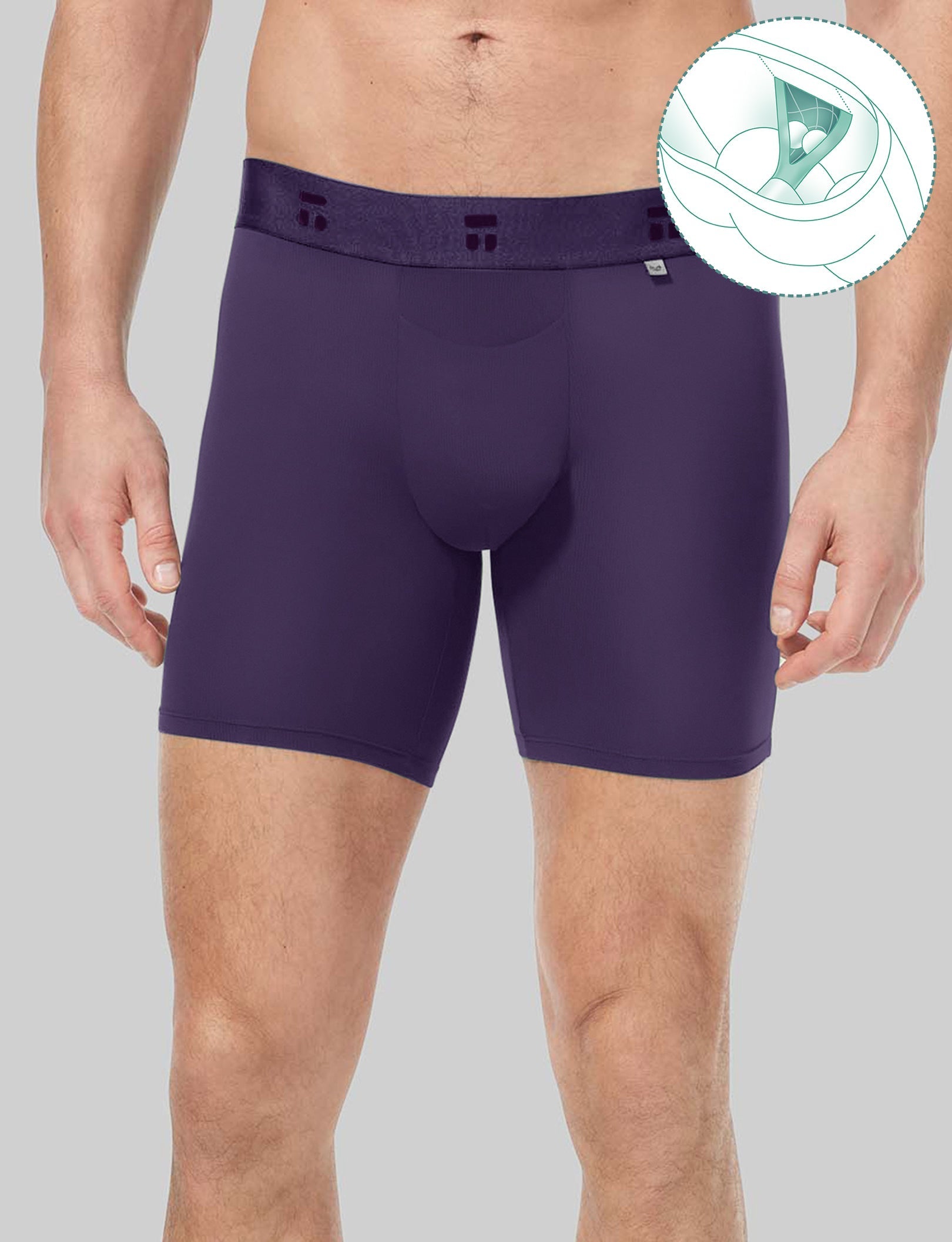 Breathable Air Mid-Length Boxer Briefs - 6 Pack for Men | Comfortable & Moisture-Wicking Underwear for Workout, Travel & Daily Wear