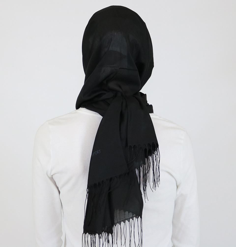 Aker Ince Premium Muslim Hijab Shawl Scarf #311 Black - Modest Fashion for Women, Prayer, Daily Wear & Special Occasions