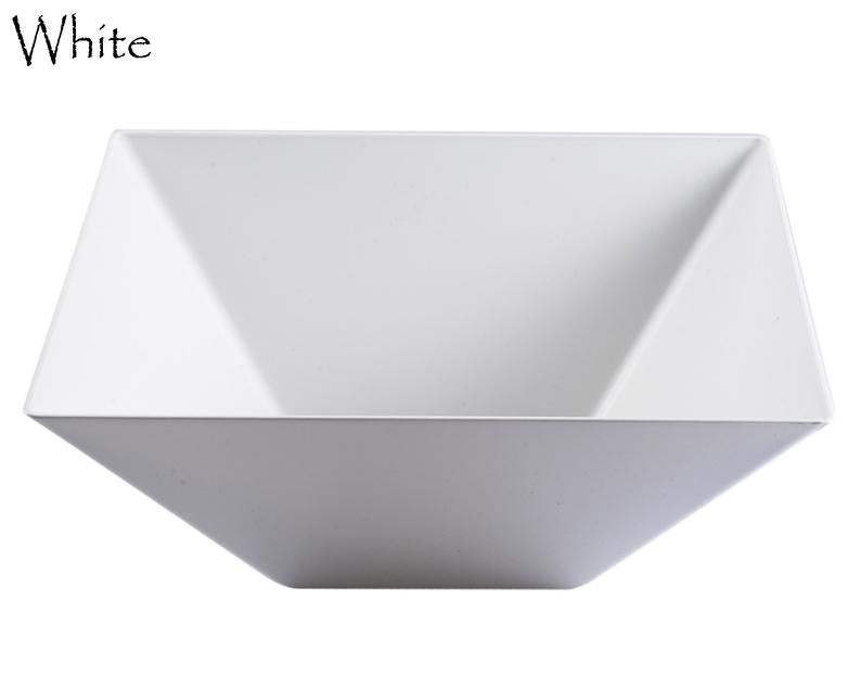 White Plastic Square Salad Bowls - Set of 3 | Durable BPA-Free Serving Bowls for Salads, Snacks & Meal Prep | Perfect for Parties, Picnics & Family Dinners