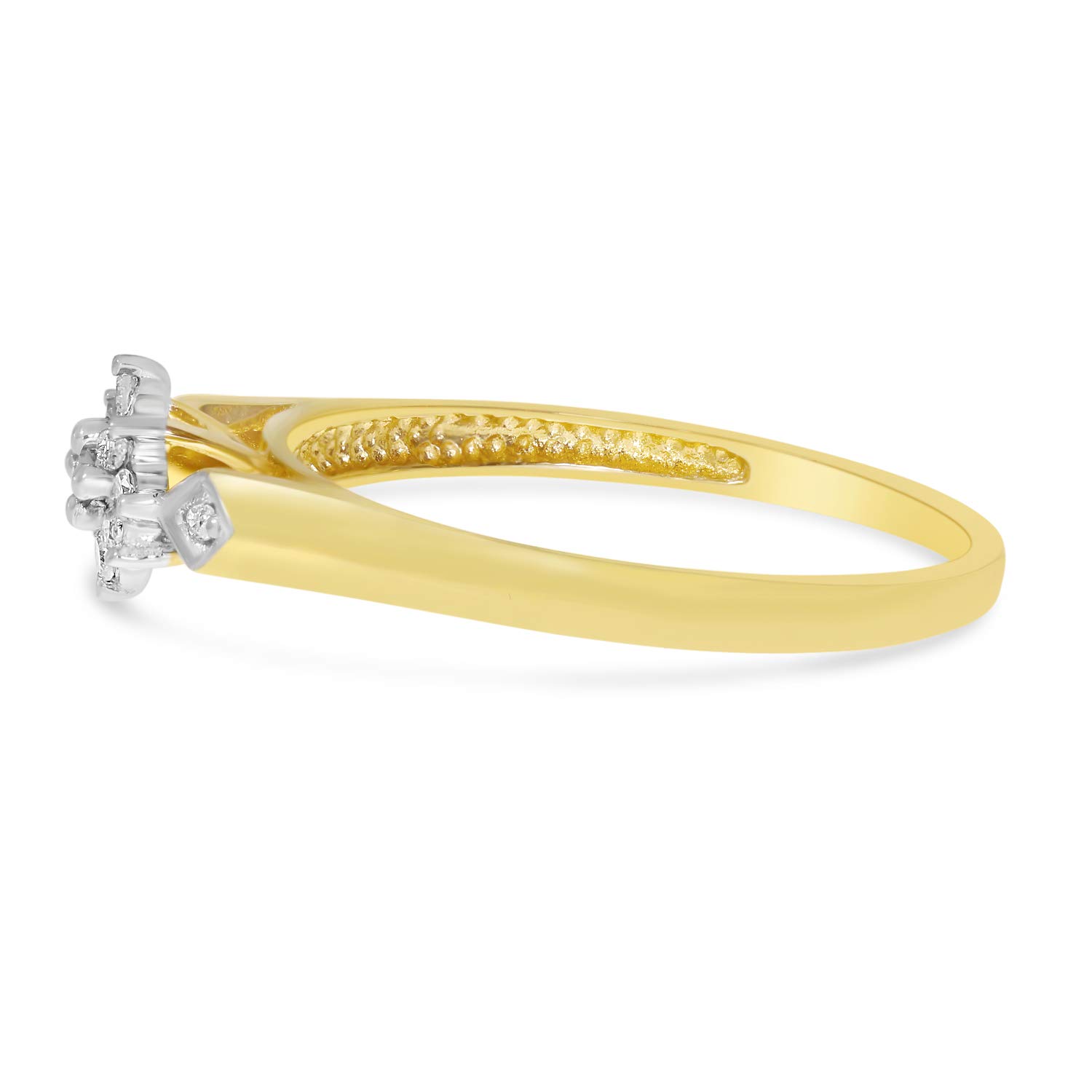 10K Yellow Gold Diamond Cluster Ring for Women - Elegant Wedding, Engagement & Anniversary Jewelry Gift - Perfect for Special Occasions & Everyday Wear