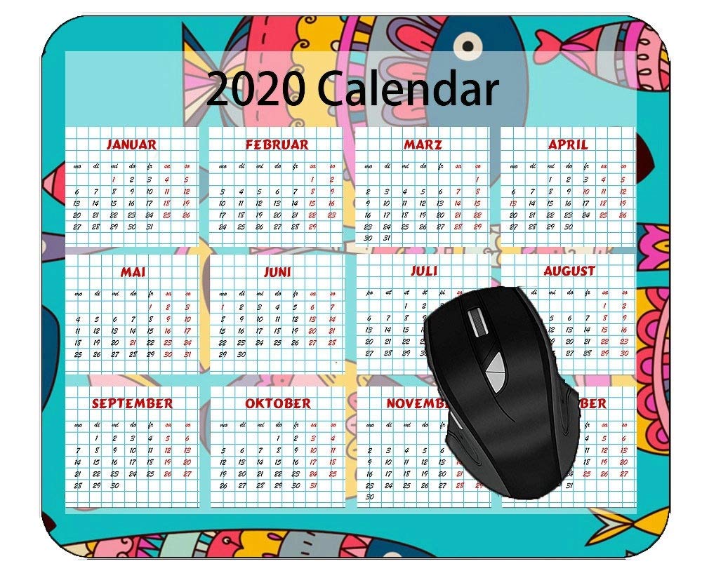 2020 Gaming Mouse Pad with Fractal Circle Art Print - Non-Slip Rubber Base, Large Extended Mouse Mat for PC, Laptop, Office & Home Use - Perfect for Gamers, Graphic Designers & Computer Workstations