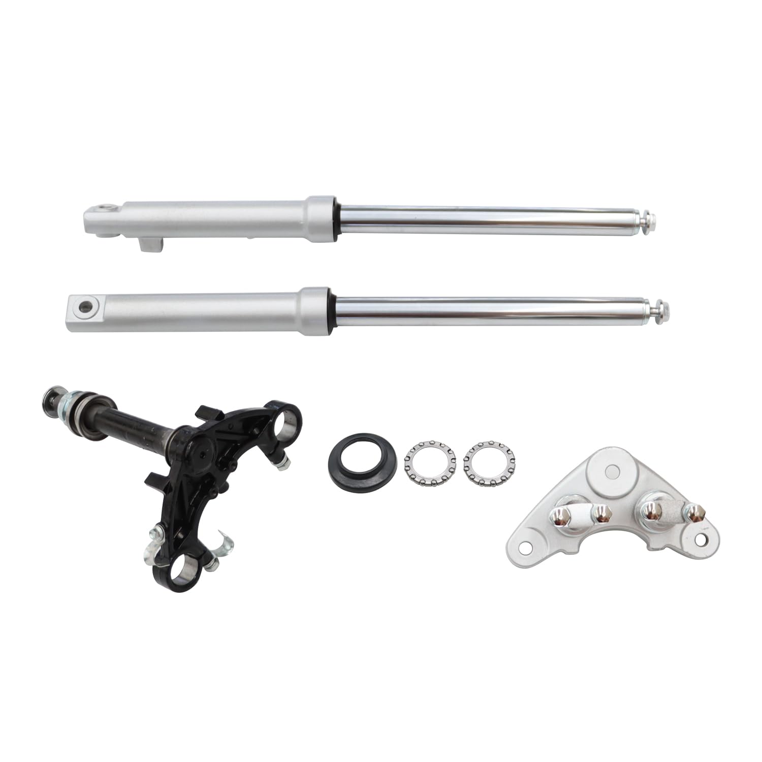 CRF50 XR50 Front Forks Suspension Shocks with Triple Tree Handlebar Riser Clamp Set - Compatible with Honda CRF50 XR50 Dirt Bikes - Perfect for Off-Road Riding & Trail Adventures