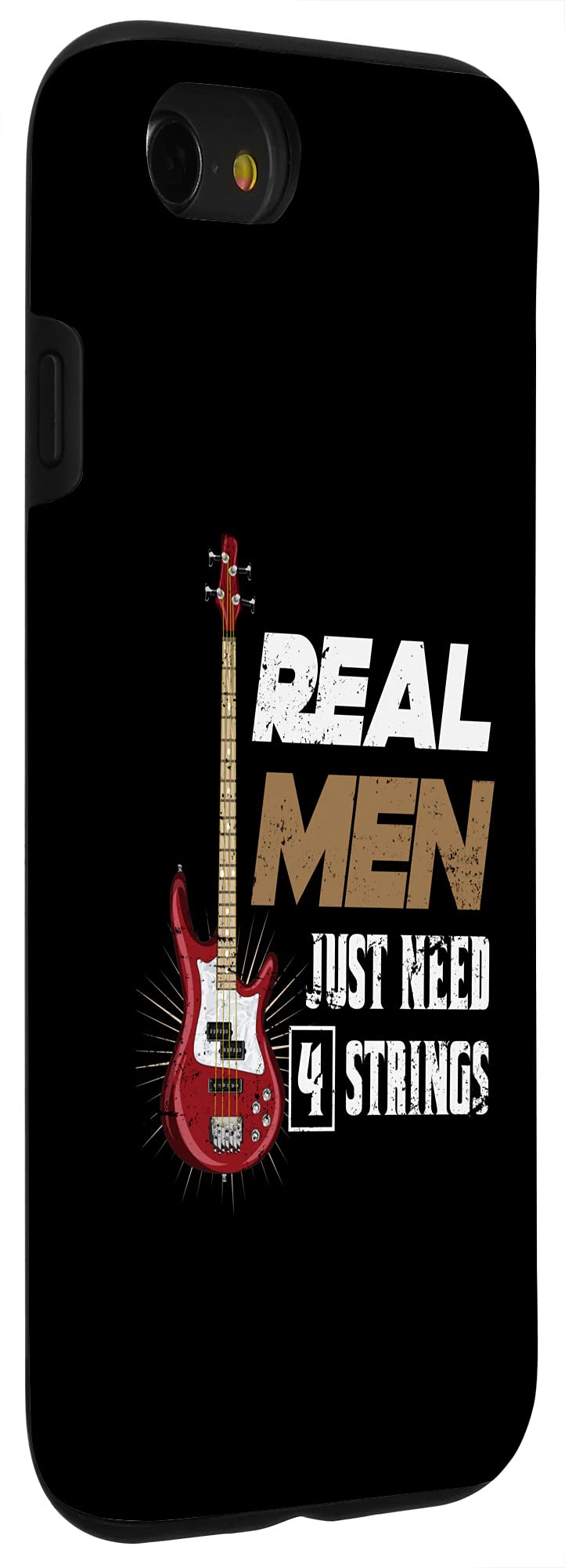 Funny Bass Guitarist Case for iPhone SE (2020)/7/8 - 4 Strings Bass Guitar Design Phone Cover - Perfect Gift for Musicians & Music Lovers
