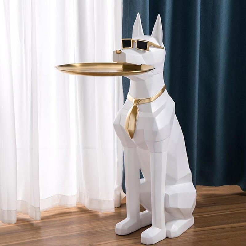 Handcrafted Alsatian Dog Tray Decoration Statue - Premium Home Decor for Living Room, Shelf & Office Display | Unique Gift for Dog Lovers