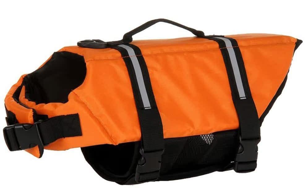 Dog Life Jacket - Swimming Safety Vest with Handle & Buoyancy Aid for Small, Medium & Large Dogs - Orange Color (Size M) - Perfect for Pool, Beach & Boat Adventures