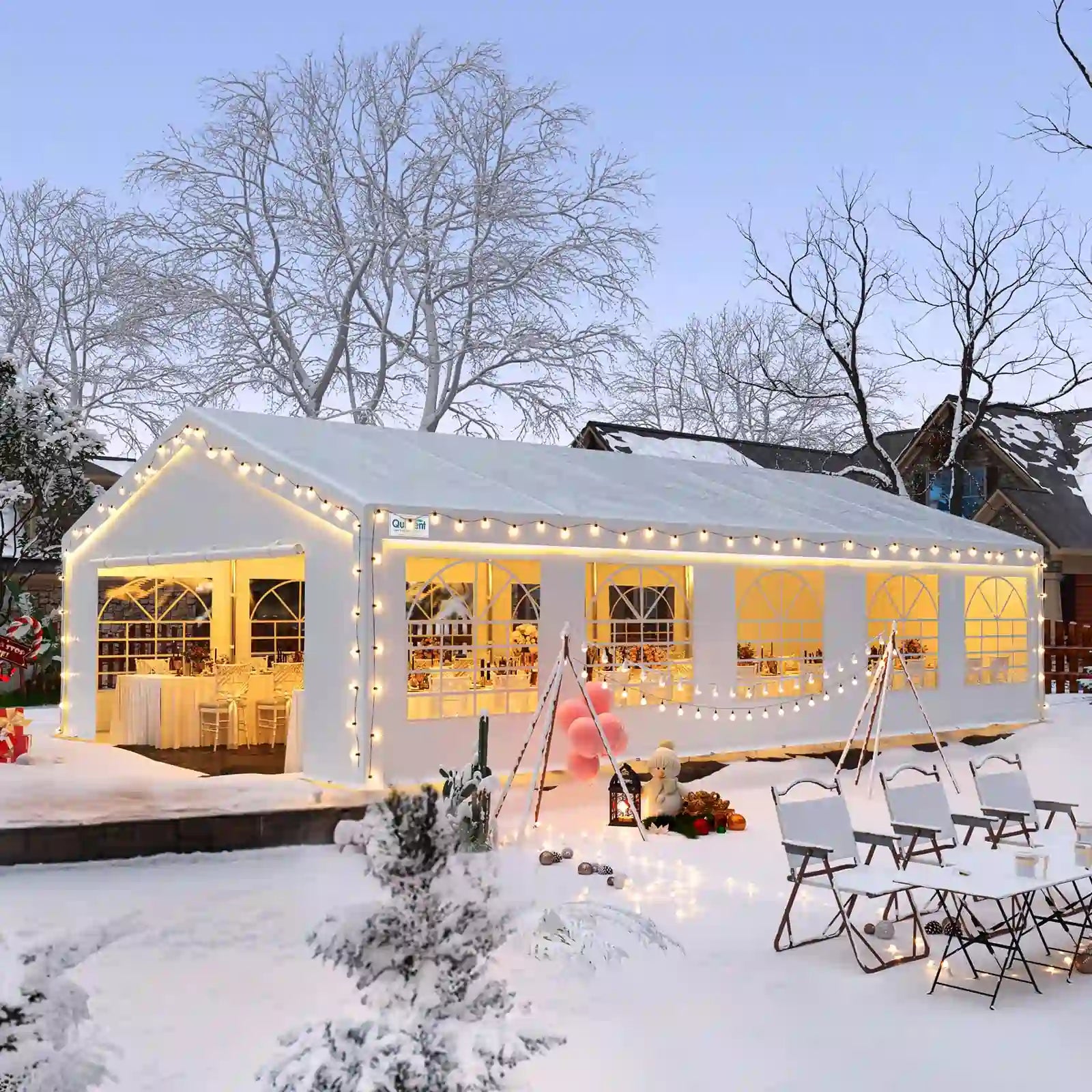 Quictent 20x30ft Large White Party Tent - Waterproof & UV Resistant for Outdoor Weddings, Events, and Gatherings