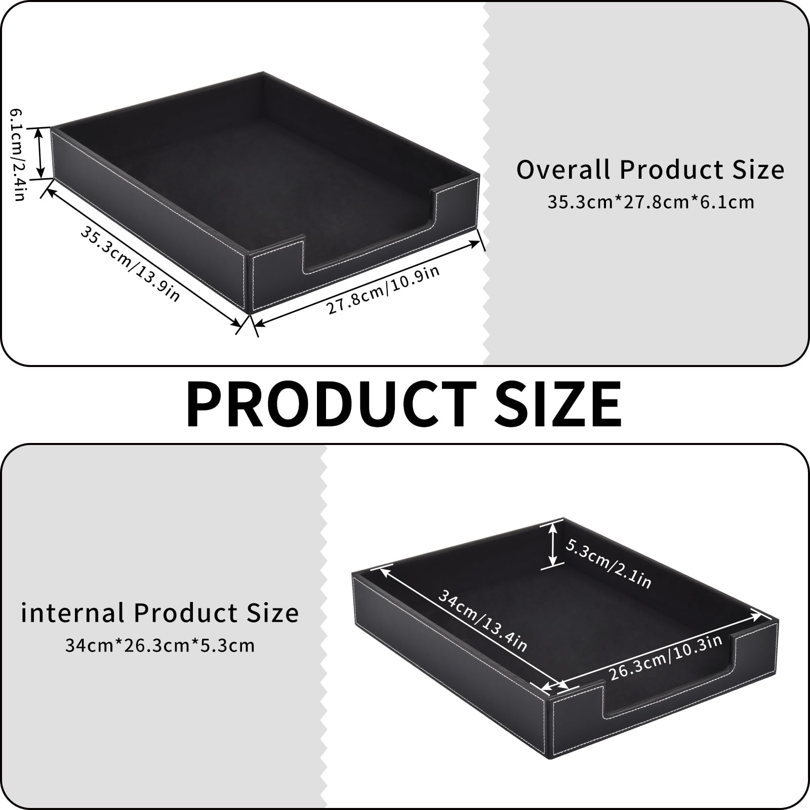 Luxury Leather Letter Tray - Office Desk Organizer for Mail & Files | Home & Office Use