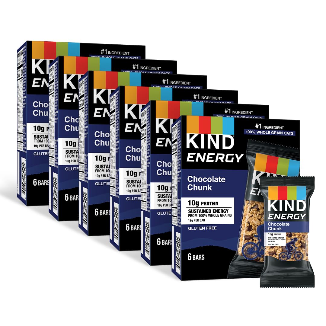 KIND Chocolate Chunk Protein Bars - Gluten Free Healthy Snacks with 10g Protein (30 Count) - Perfect for On-the-Go Energy, Workouts & Office Snacking