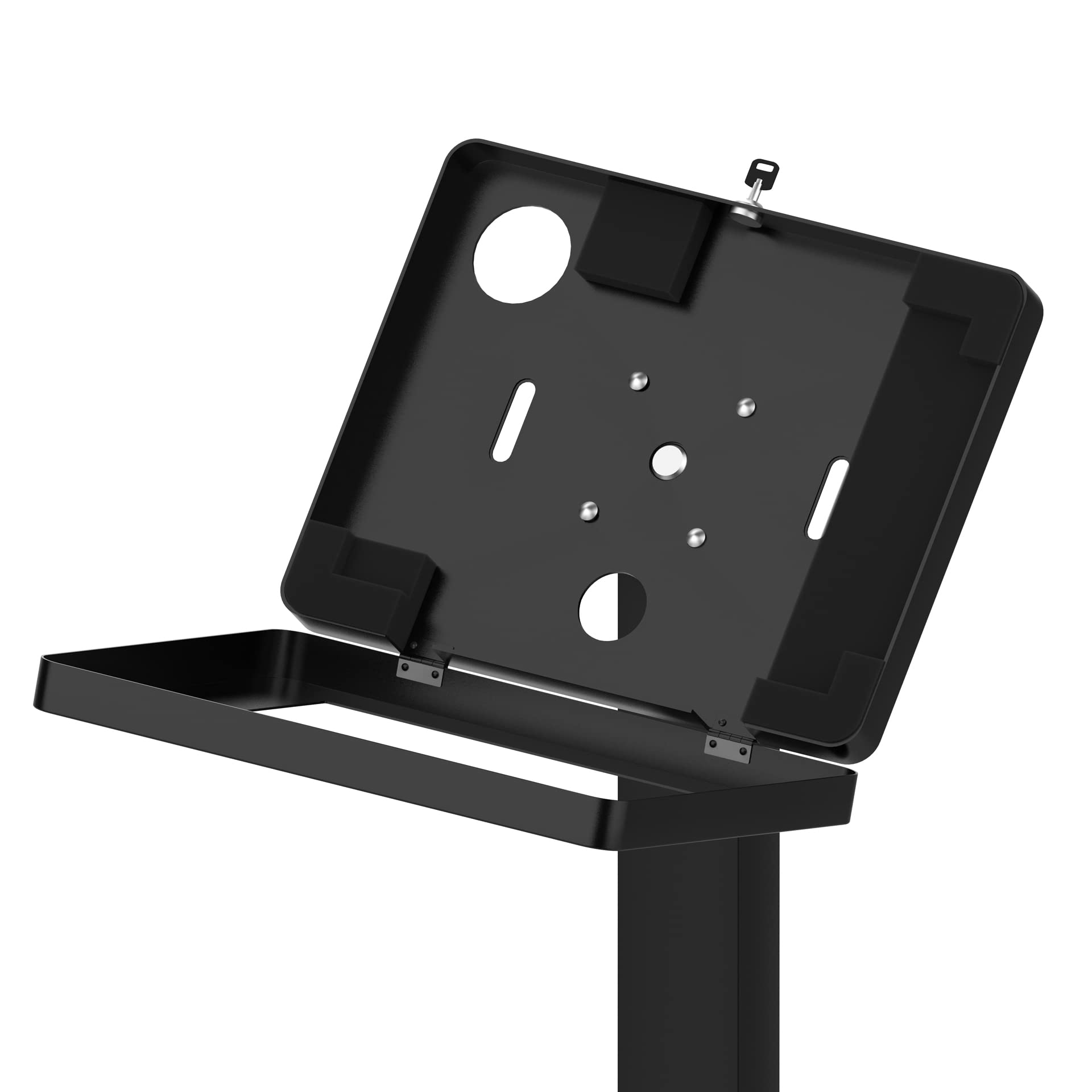 360° Adjustable Thin Floor Stand Kiosk for iPad 11 (A16), Pro 11-inch M4, Air 11-inch M3, 10th Gen & Galaxy Tab - Secure Tablet Holder with Charging Port & Lock - Perfect for Retail Stores, Exhibitions & Interactive Displays