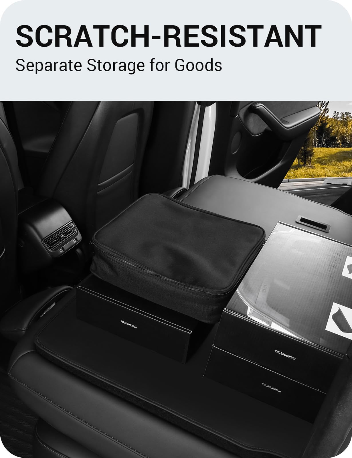 BASENOR Tesla Model Y Mud Flaps & Rear Seat Back Covers - Durable Splash Guards & Interior Protectors for Model Y SUV (2019-2023) | Perfect for All-Weather Protection & Family Road Trips