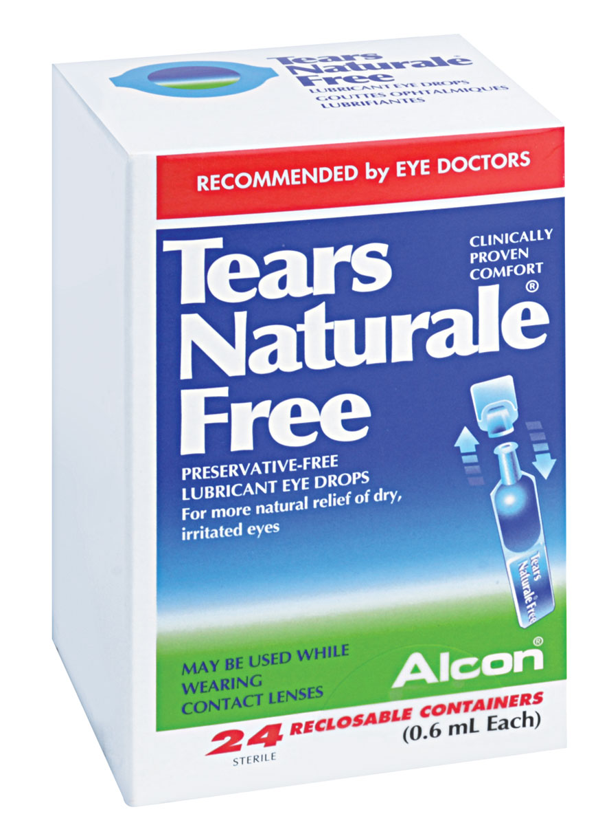 Tears Naturale Free Eye Drops 0.6 mL (24 Single-Use Vials) - Soothing Relief for Dry Eyes, Contact Lens Wear & Computer Vision Syndrome