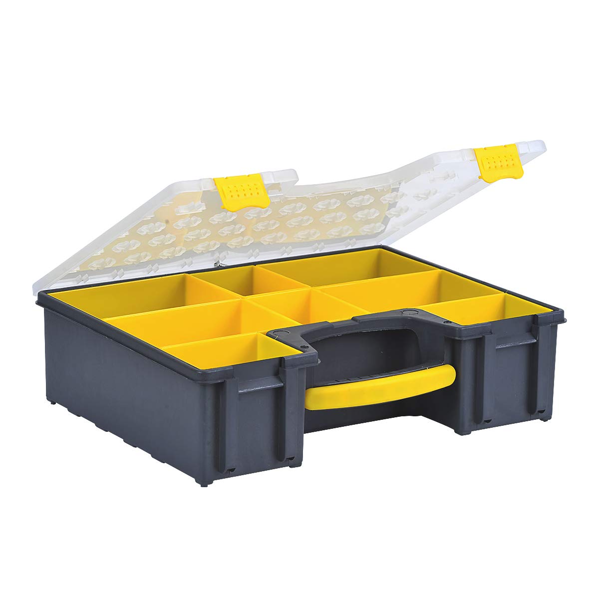 MEIJIA Large Plastic Tool Organizer Box with Removable Dividers - 16.5