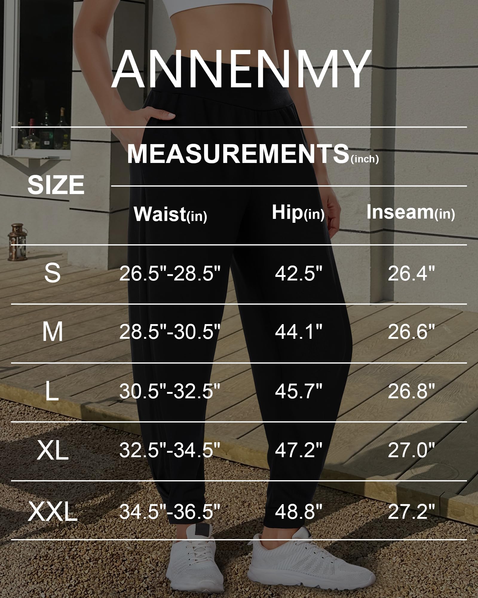 **Annenmy Women's High Waisted Sweatpants - Loose Fit Yoga Joggers with Pockets for Lounge, Workout & Casual Wear**    *Use Scenarios: Perfect for yoga, running, lounging at home, or casual outings – stylish and comfortable for everyday wear.*