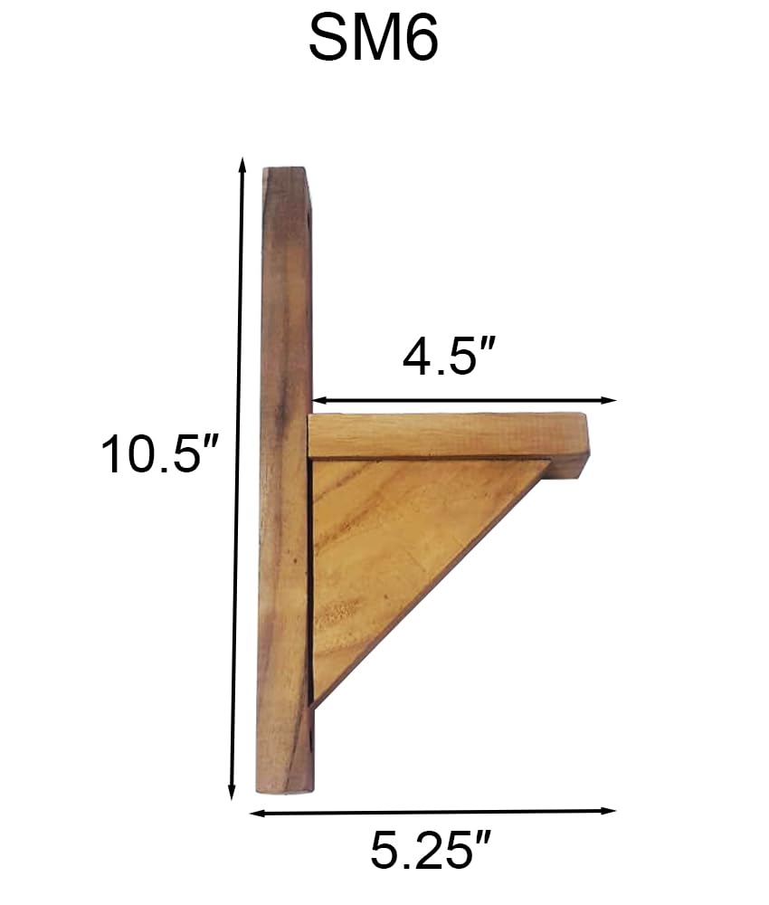 Premium Teak Wood Planter Box Supports & Brackets - Heavy Duty for 6