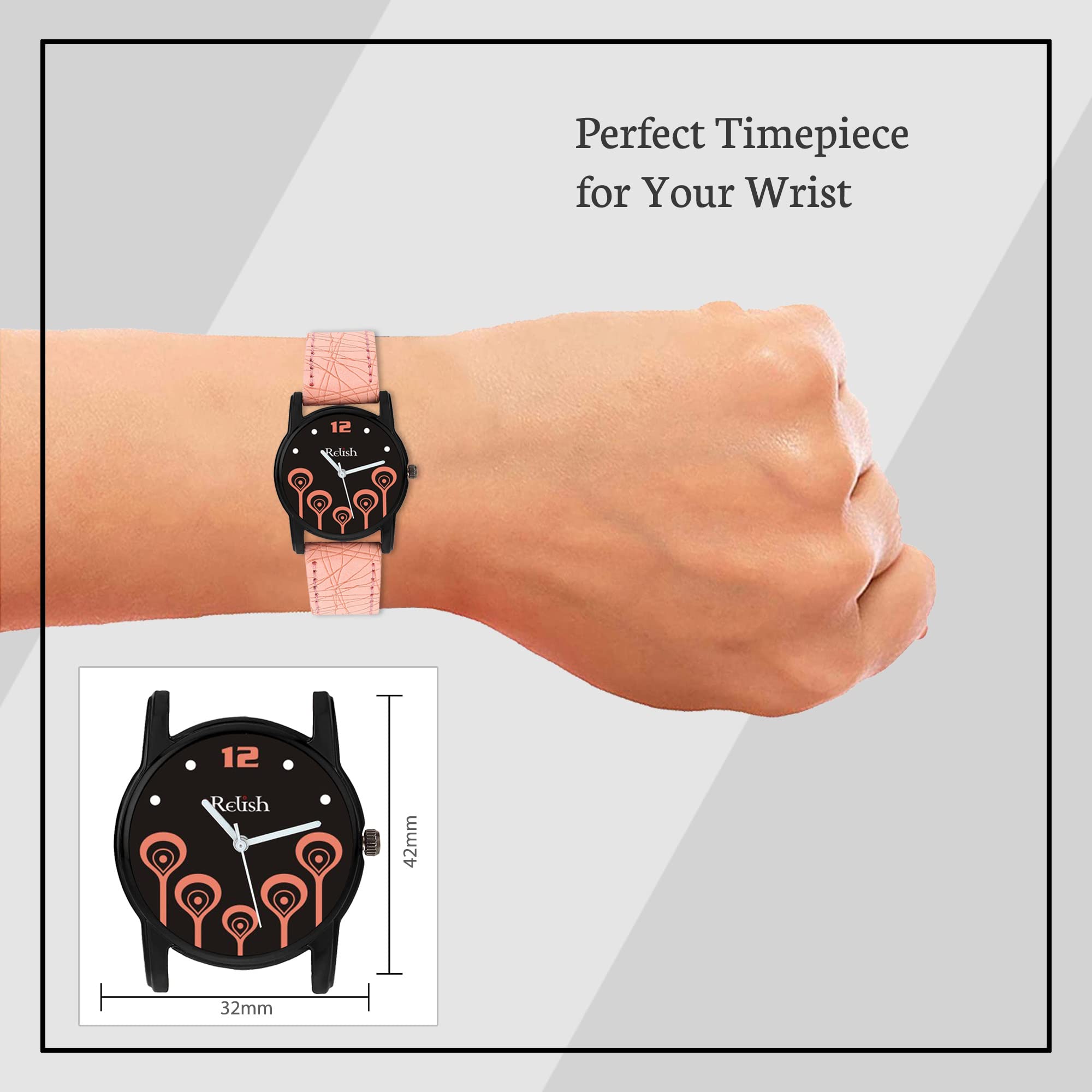 Elegant Analog Black Dial Watch for Women & Girls - RE-L091PB | Stylish Fashion Accessory for Everyday Wear, Office, and Special Occasions