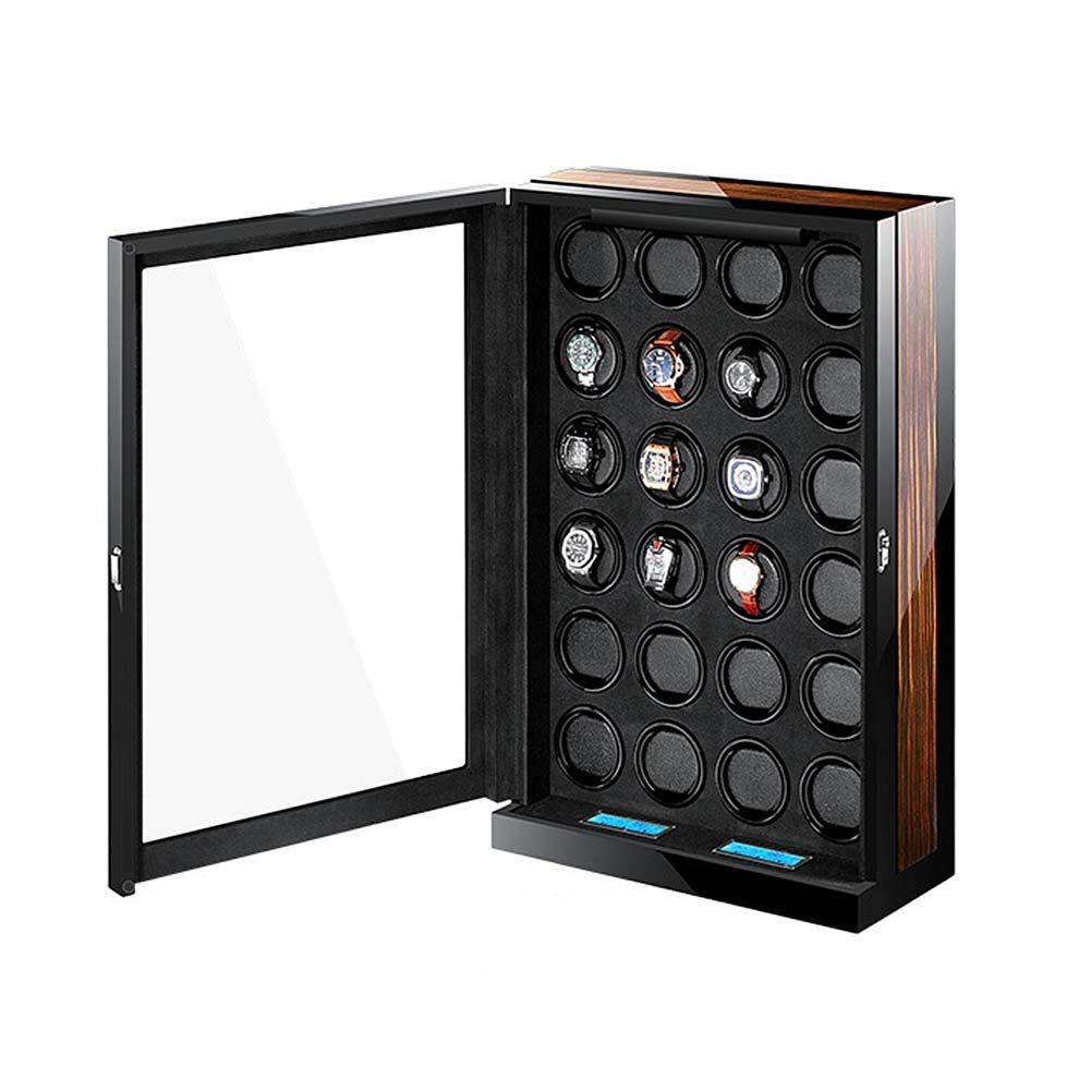 Premium 24-Watch Automatic Winder Box with Quiet Motor - LCD Touch Display & LED Illumination for Luxury Watch Storage - Perfect for Watch Collectors and Display Cases (AC Power Included) - Ideal for Home, Office or Travel Use