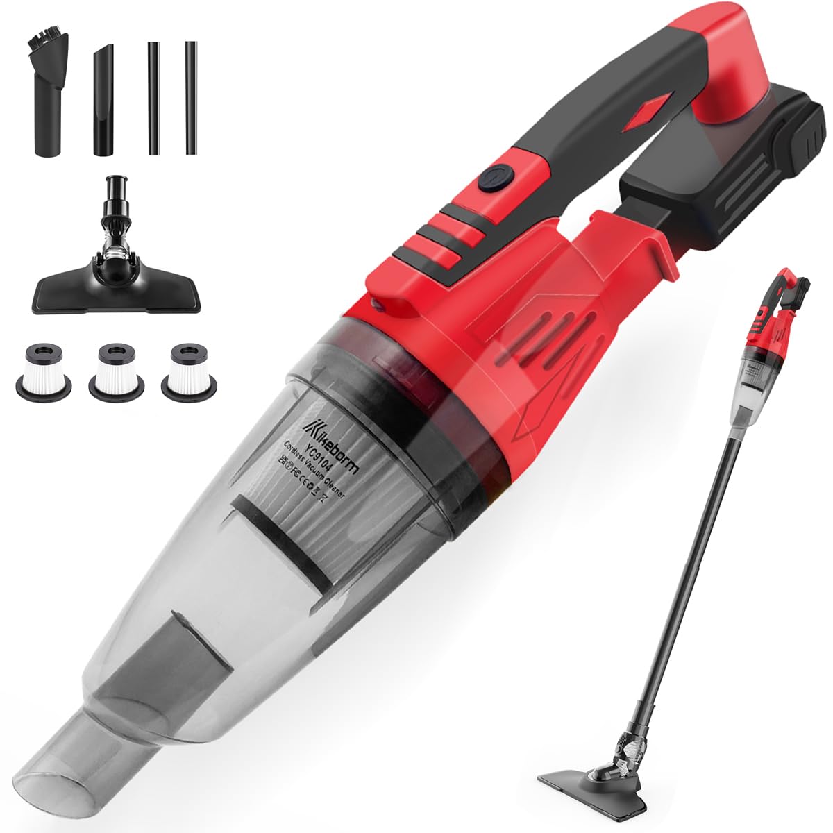 Milwaukee 18V Cordless Vacuum Cleaner - Portable Car Vacuum with 3 Filters for Home & Auto Cleaning (Battery Not Included) | Ideal for Car Detailing, Workshop Cleanup & Quick Spill Removal