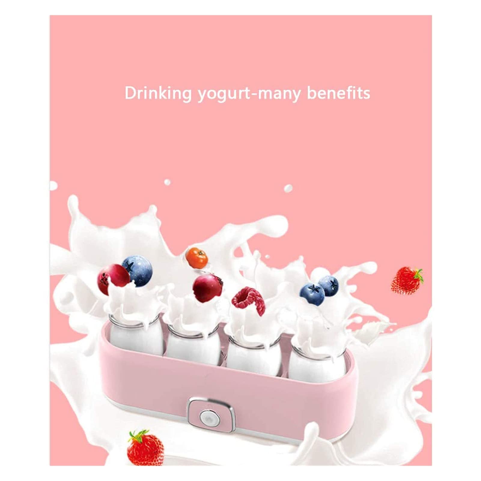 Automatic Digital Yogurt Maker Machine with 4 Glass Jars & Stainless Steel Pot - Homemade Organic Yogurt & Cheese Maker with Timer & Strainer - Perfect for Healthy Breakfast, Snacks & Keto Diet