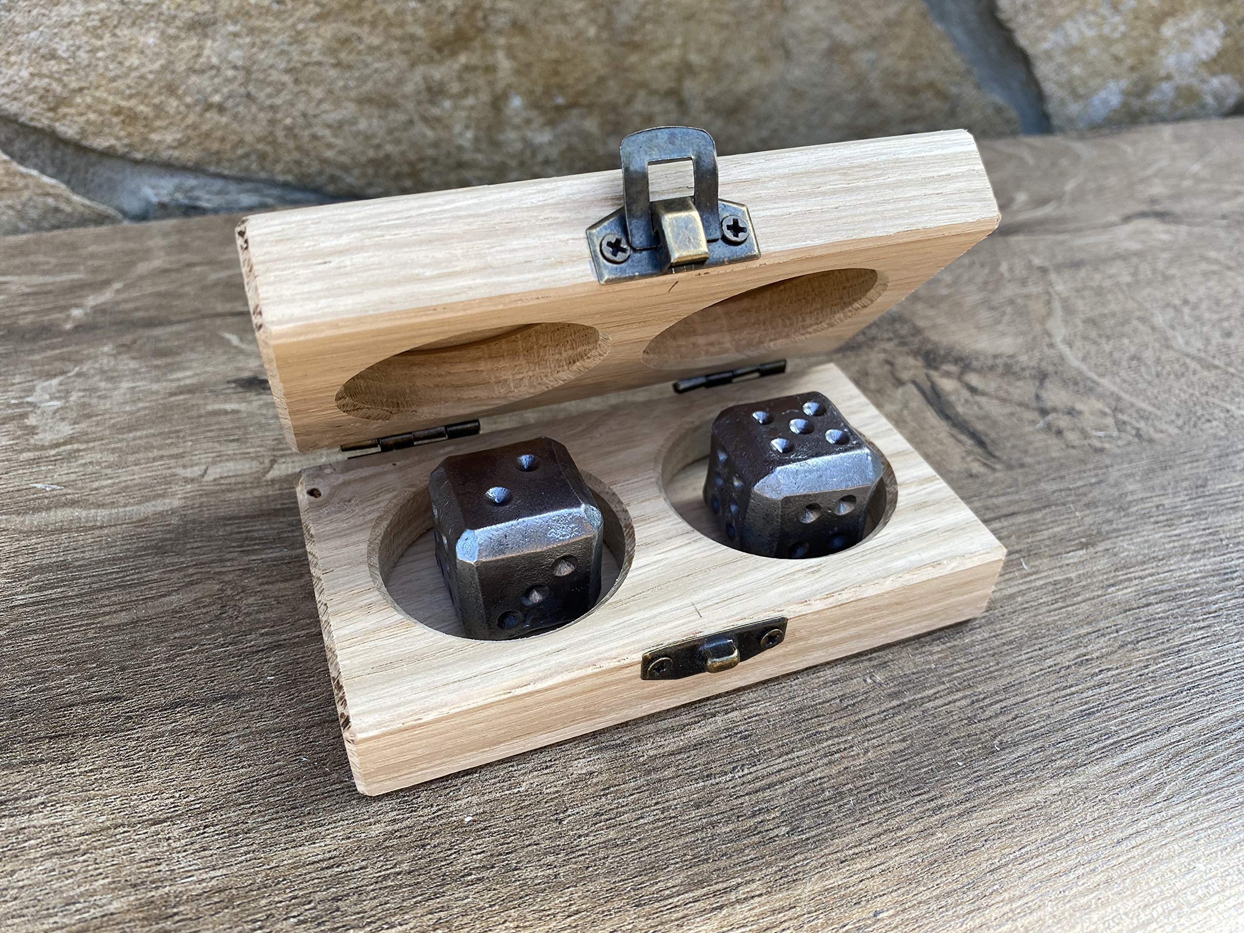 Personalized Iron Dice Set in Gift Box - Unique 6th Anniversary Gift for Couples, Iron Themed Present - Perfect for Tabletop Games, Romantic Celebrations & Special Occasions