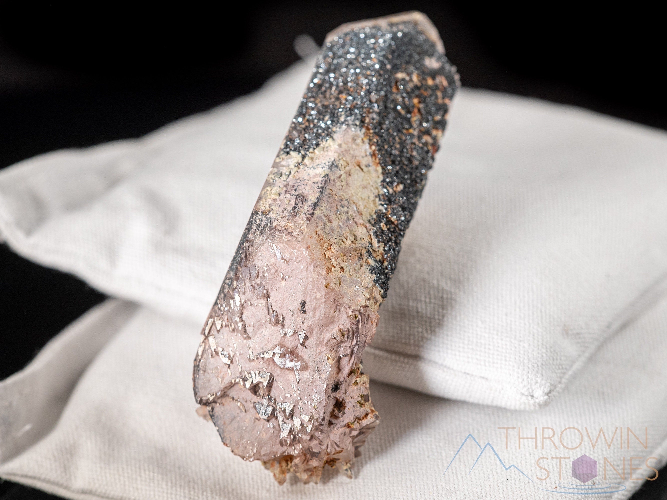 Natural QUARTZ Raw Crystal Cluster with Specular HEMATITE - Healing Stone for Home Decor, Housewarming Gift, Meditation & Spiritual Healing (40106) - Perfect for Office Desk, Living Room Display & Energy Cleansing