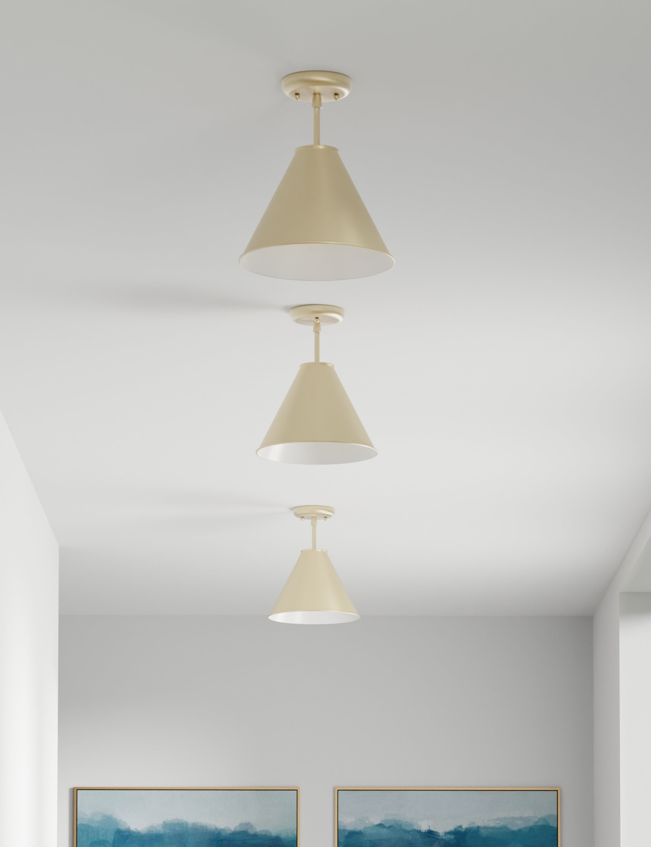 Canon Semi Flush Mount Ceiling Light Fixture - Modern LED Lighting for Bedroom, Hallway & Kitchen - Dimmable Indoor Ceiling Lamp with Frosted Glass Shade