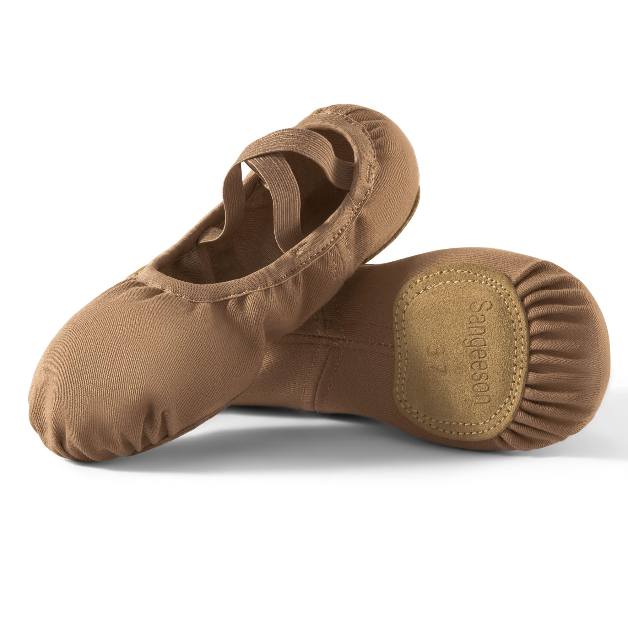 SANGEESON Women's Ballet Shoes - Full Sole Stretch Dance Slippers for Girls & Women | Perfect for Ballet Class, Practice, Recitals & Dance Performances