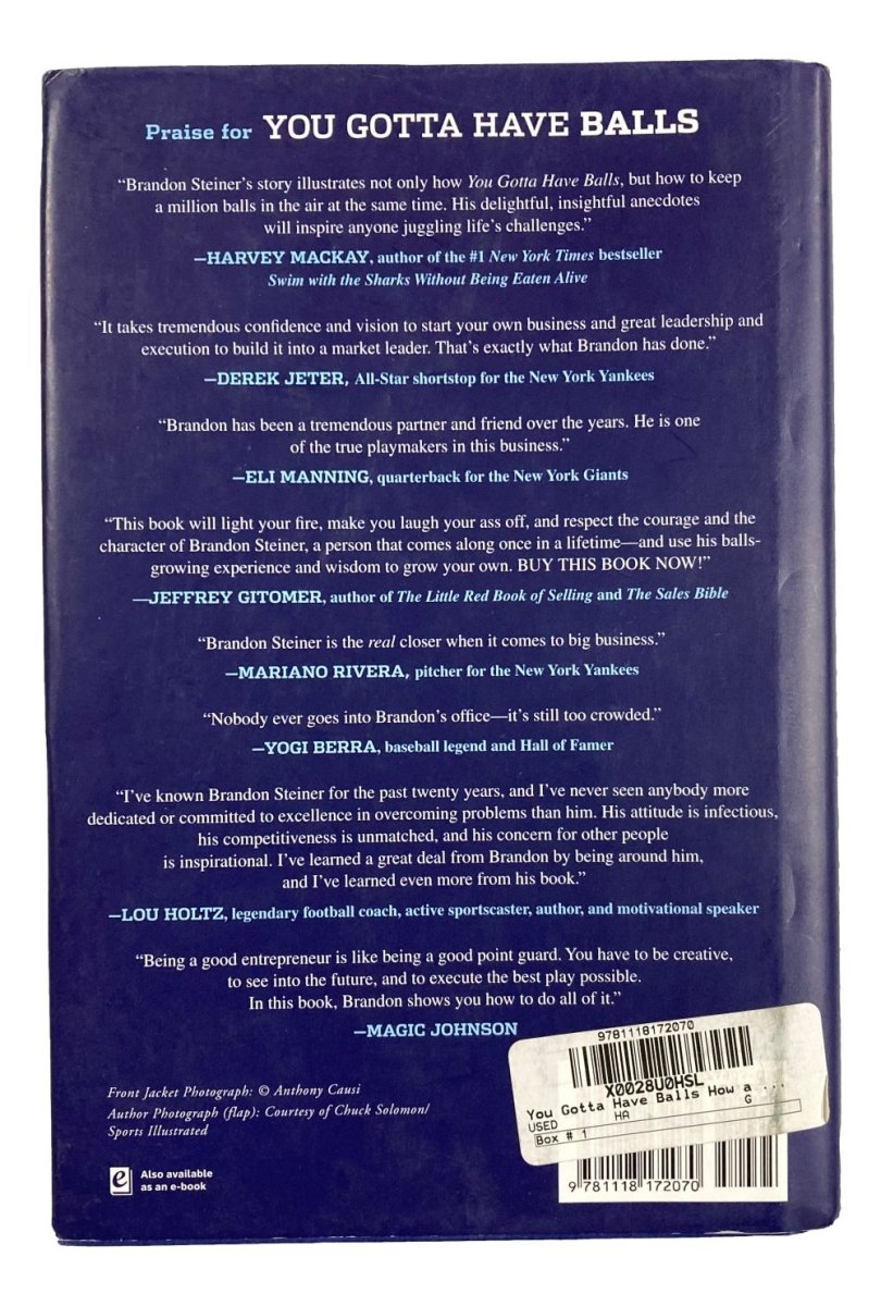 Brandon Steiner Signed 'You Gotta Have Balls' Hardcover Book - Authentic Collectible Sports Memorabilia for Fans & Gift Ideas