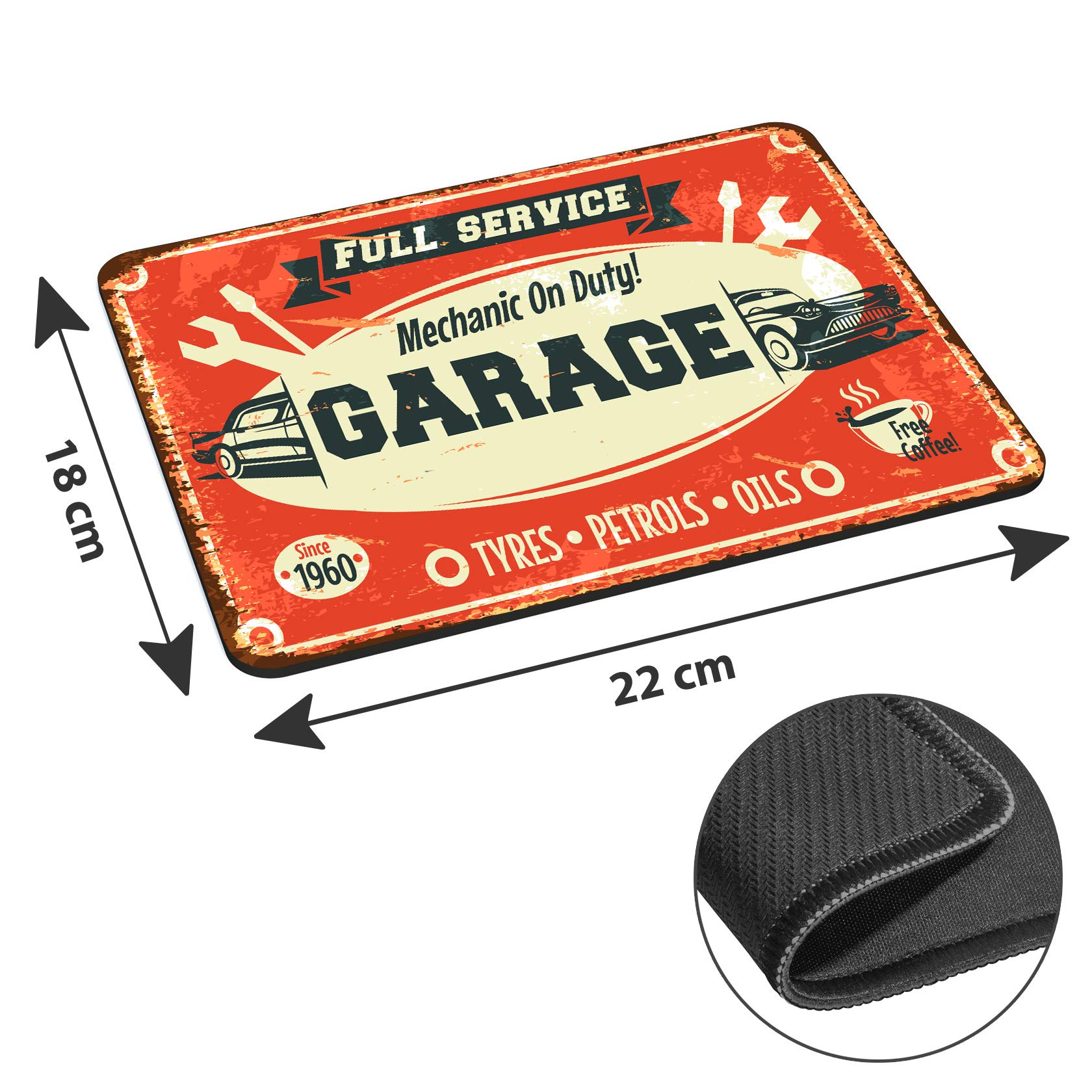 Ergonomic Non-Slip Mouse Pad with Unique Design - Perfect for Office, Gaming & Garage Workspaces