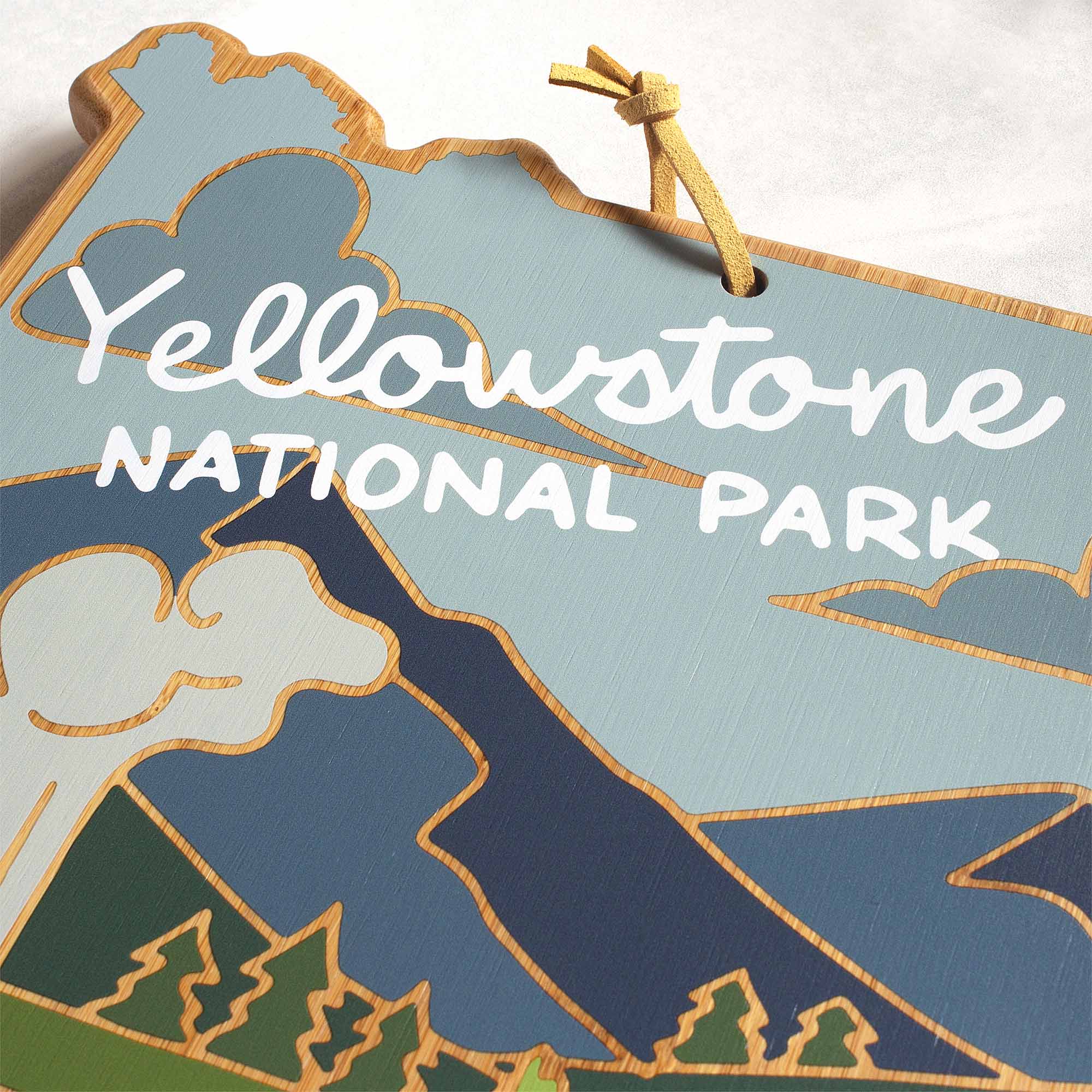Premium Yellowstone National Park Themed Wooden Cutting Board - Handcrafted Artwork by Summer Stokes - Perfect for Kitchen, Camping, and Outdoor Cooking Gifts